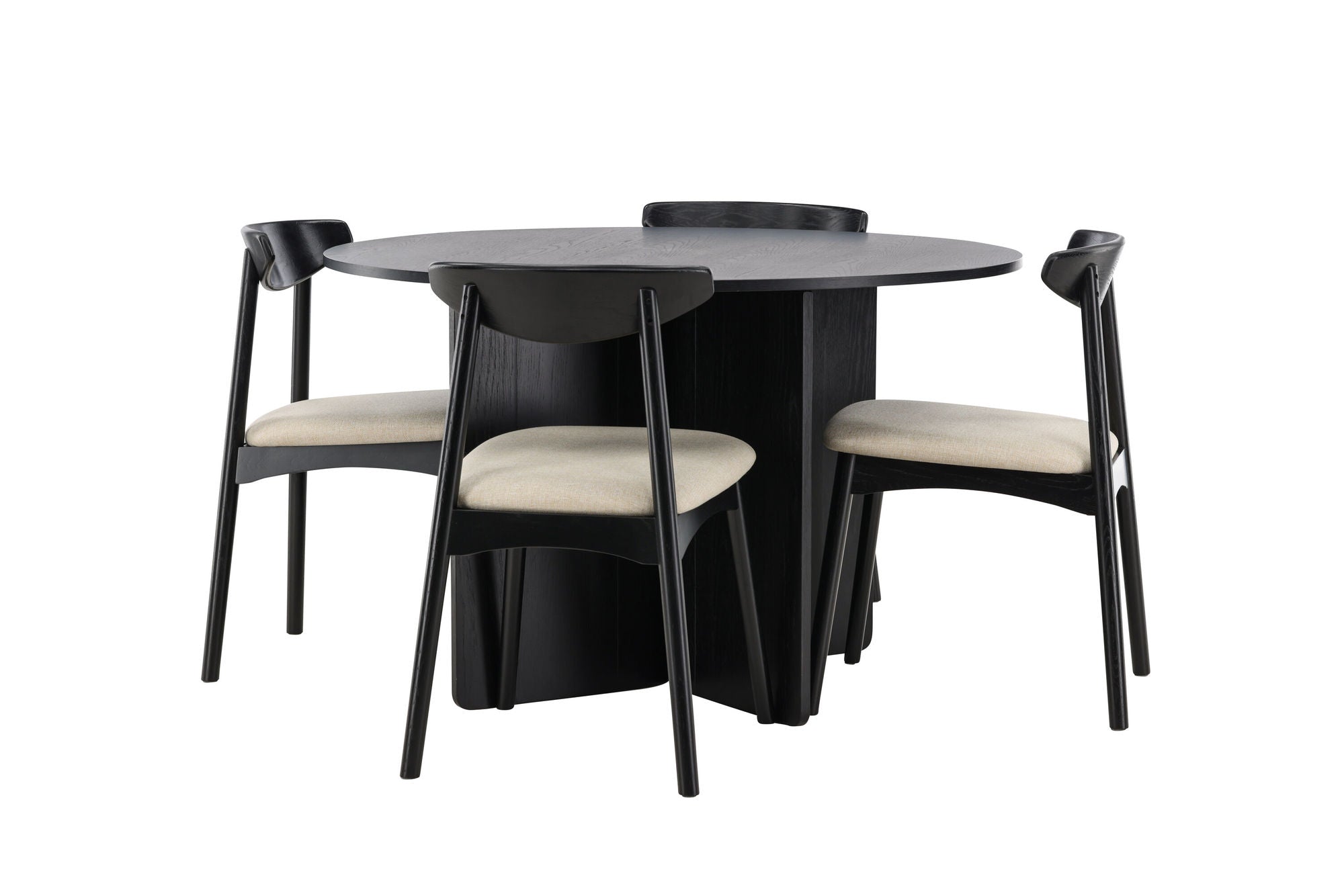 Venture Home Tyresö bord ø120 - Black with Ven stol - Black