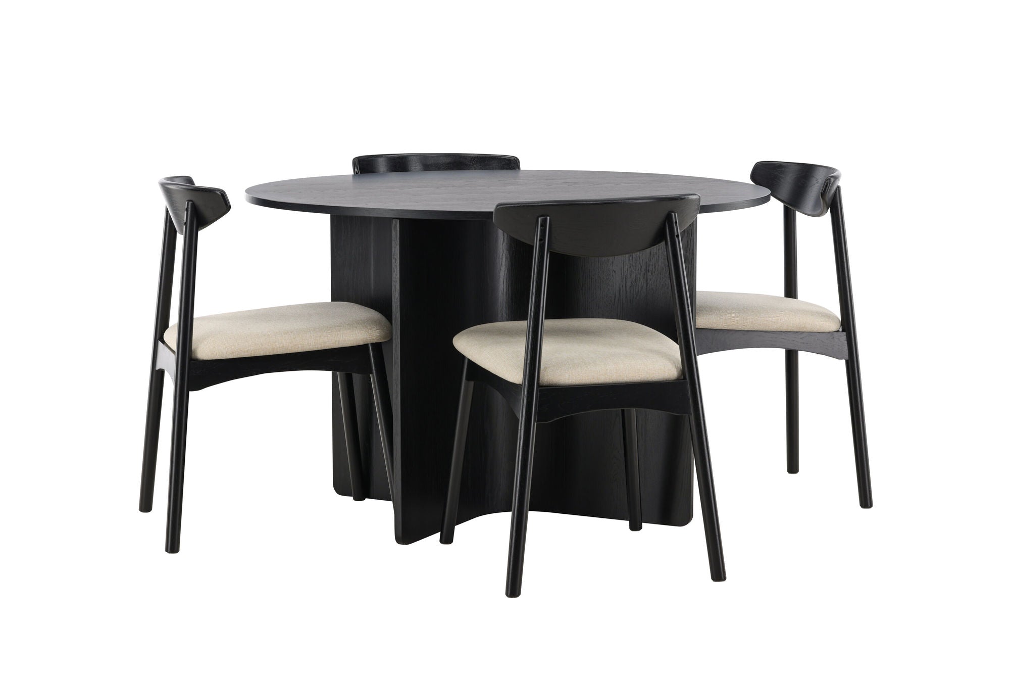 Venture Home Tyresö bord ø120 - Black with Ven stol - Black