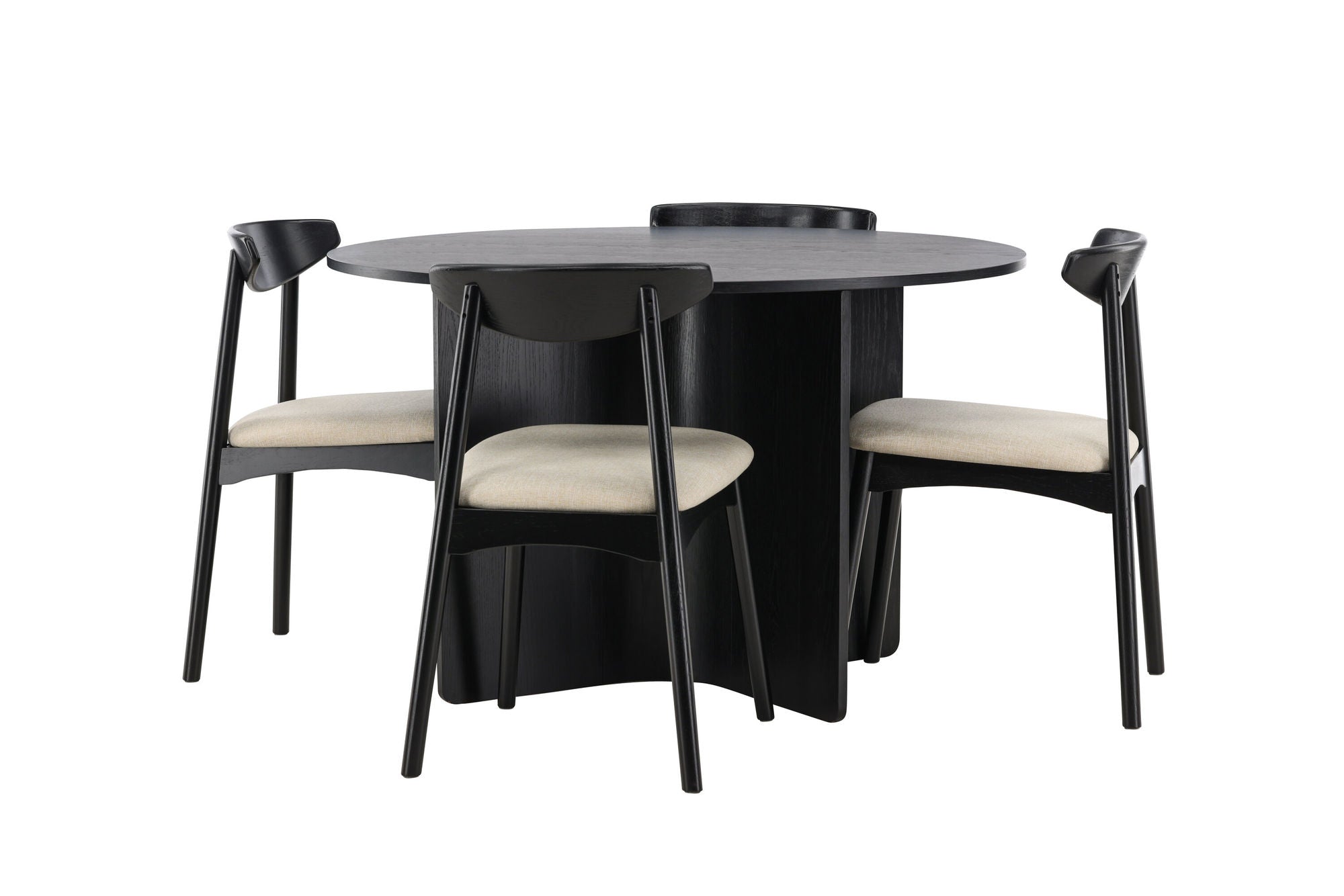 Venture Home Tyresö bord ø120 - Black with Ven stol - Black