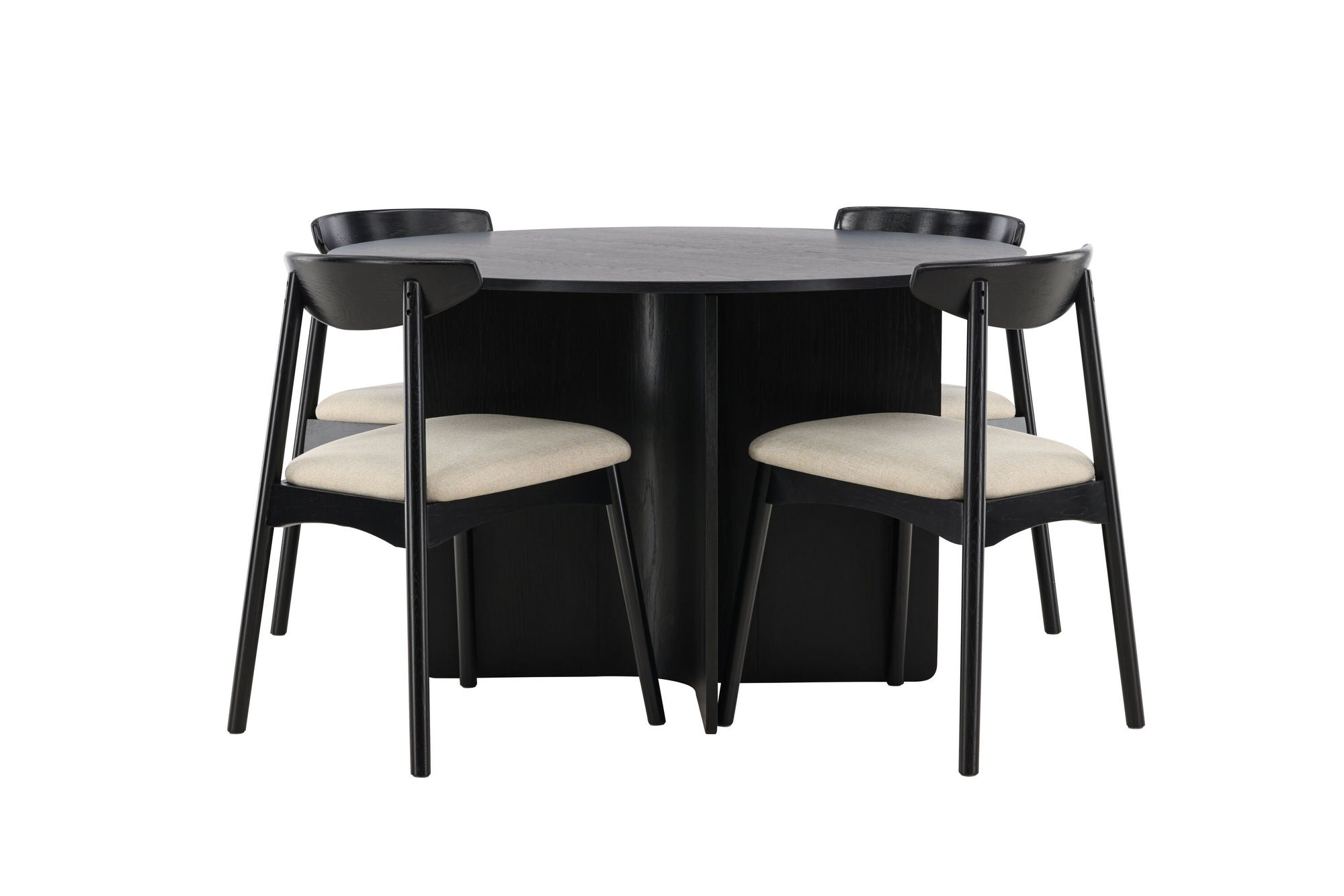 Venture Home Tyresö bord ø120 - Black with Ven stol - Black