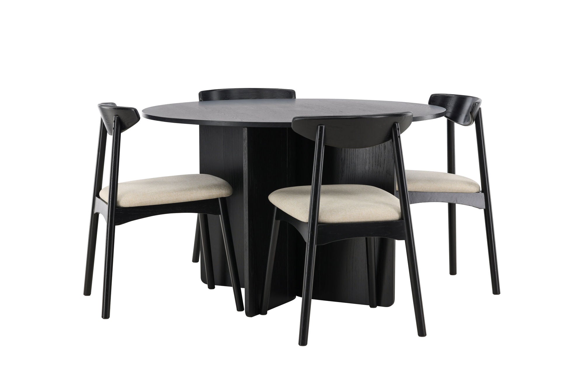 Venture Home Tyresö bord ø120 - Black with Ven stol - Black