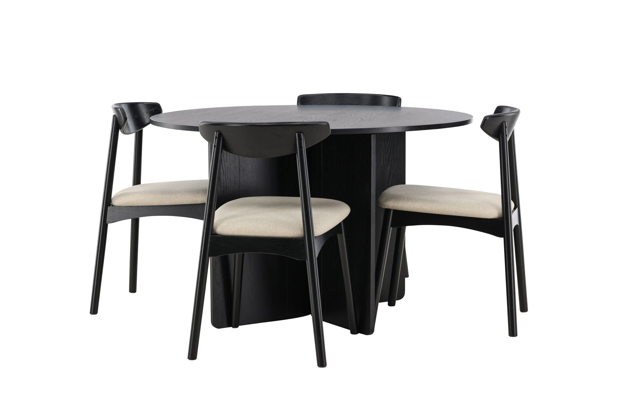 Venture Home Tyresö bord ø120 - Black with Ven stol - Black