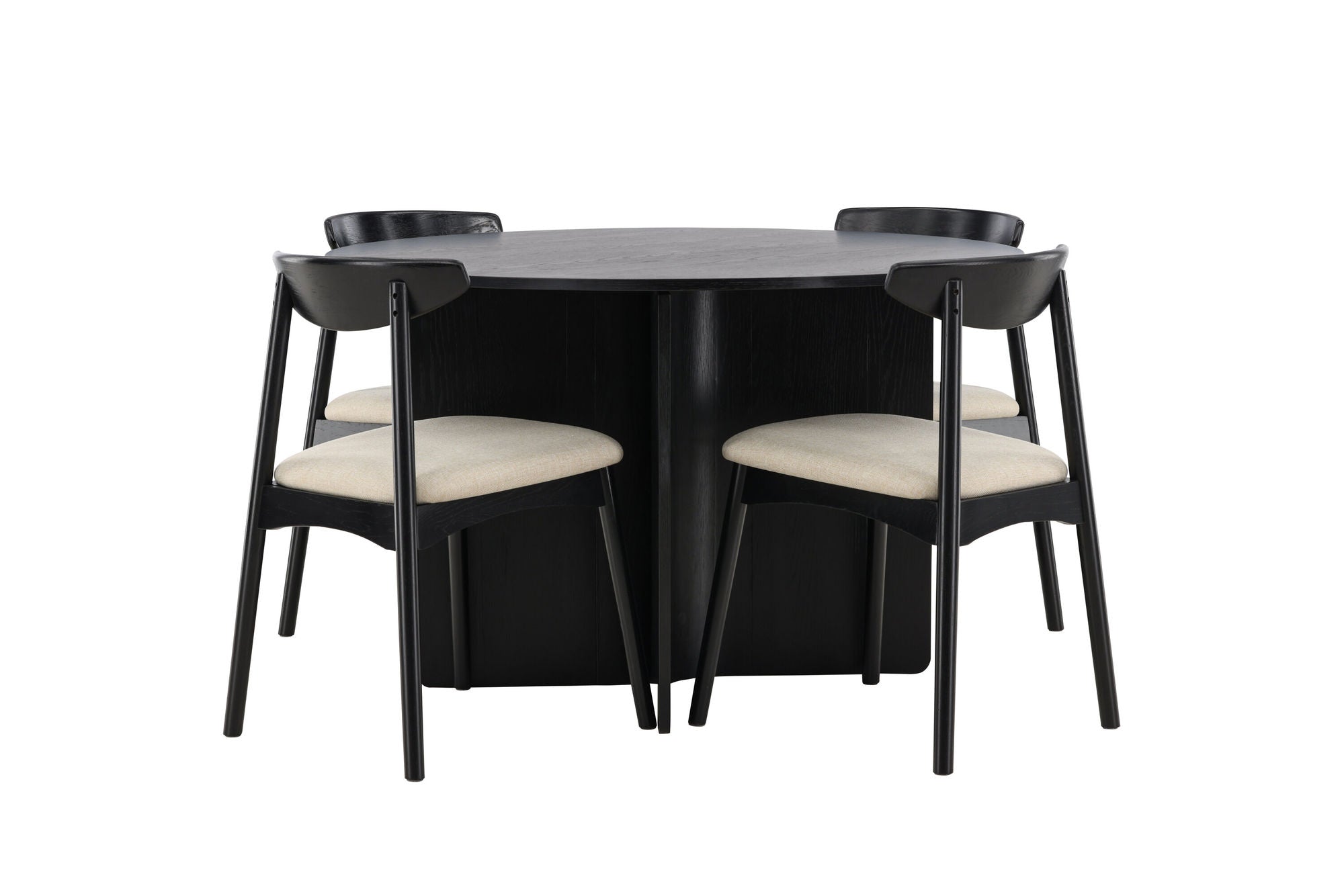 Venture Home Tyresö bord ø120 - Black with Ven stol - Black
