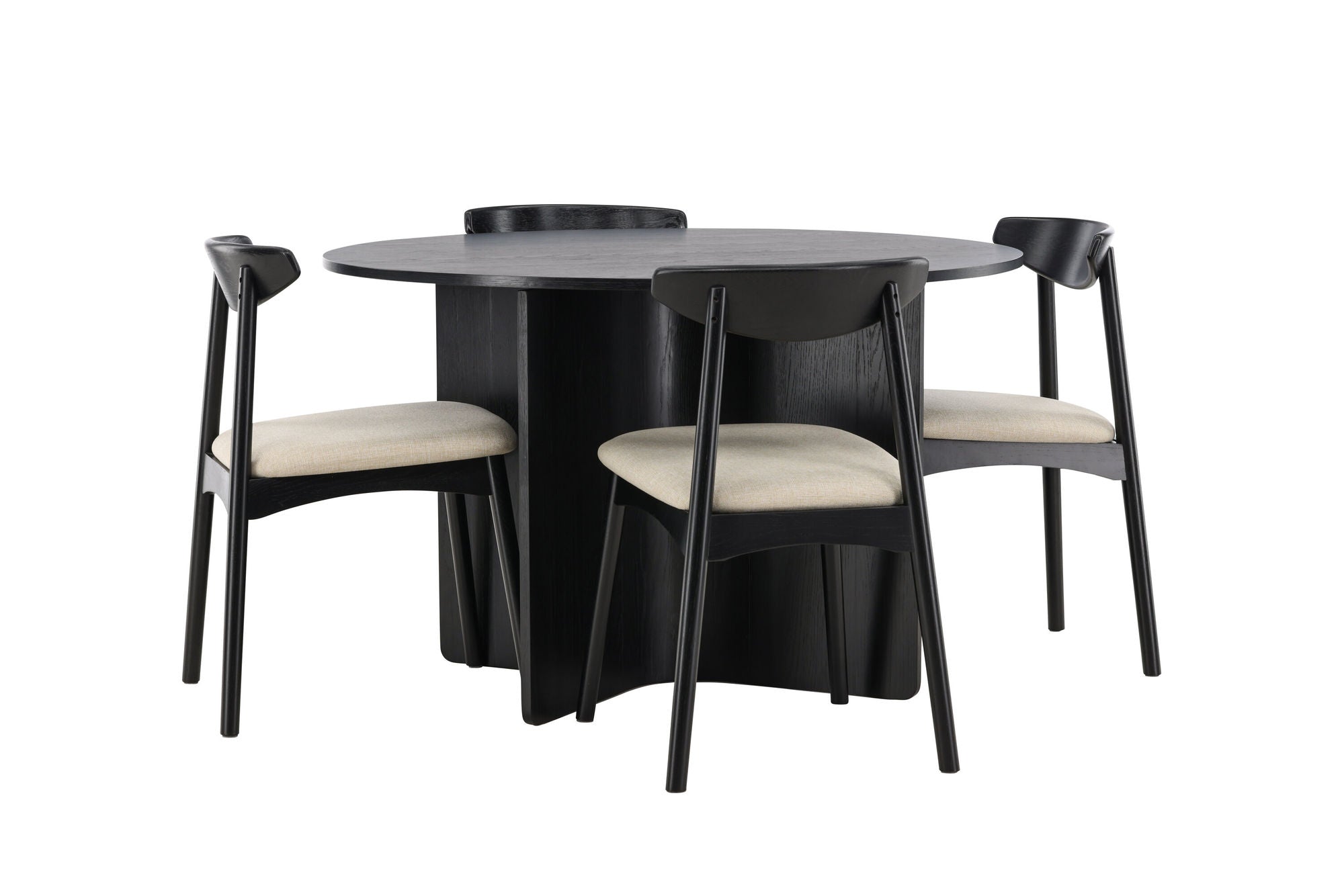 Venture Home Tyresö bord ø120 - Black with Ven stol - Black