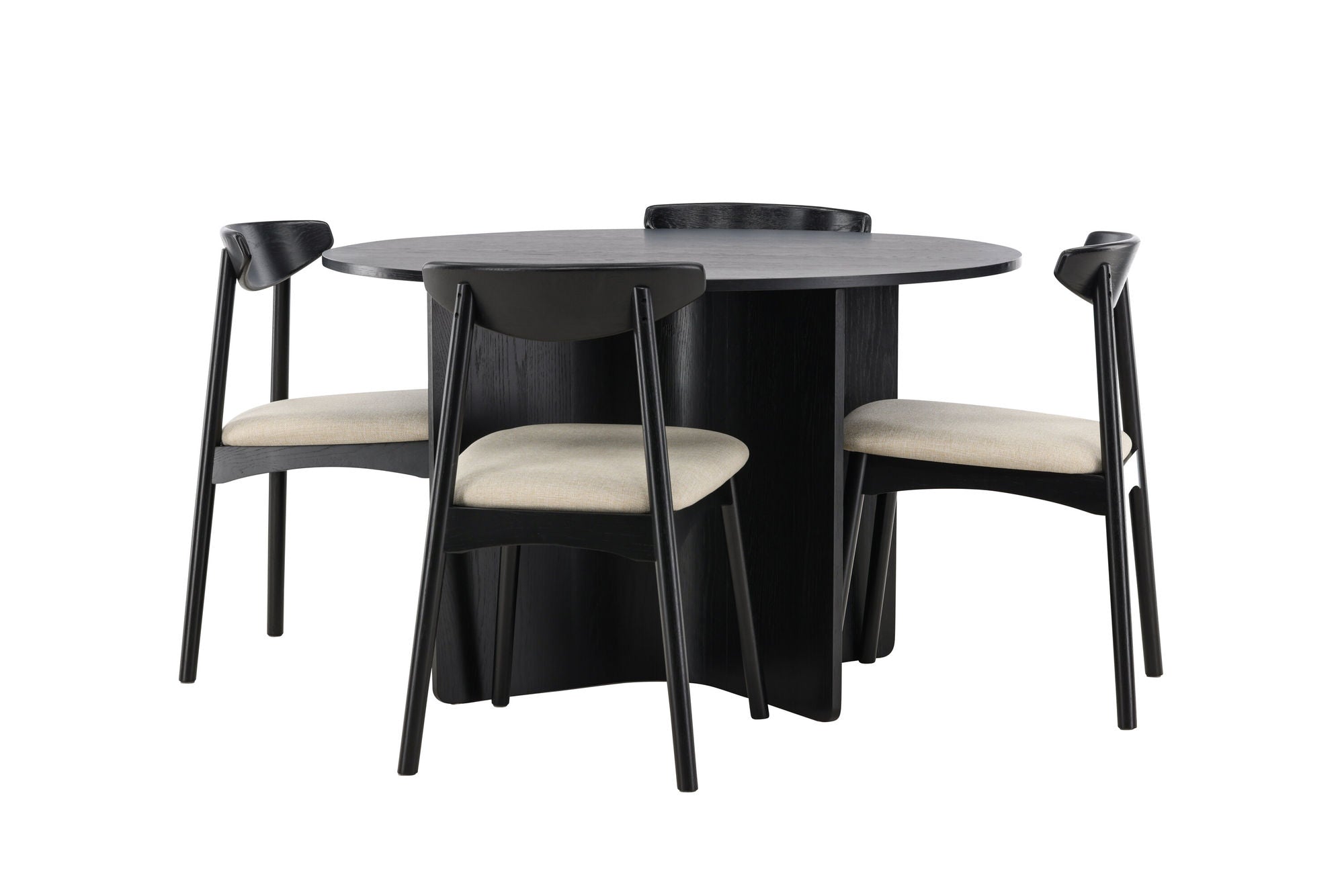 Venture Home Tyresö bord ø120 - Black with Ven stol - Black