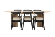 Venture Home Tyresö bord 100x220 cm - Whitewash with Ven stol - Black