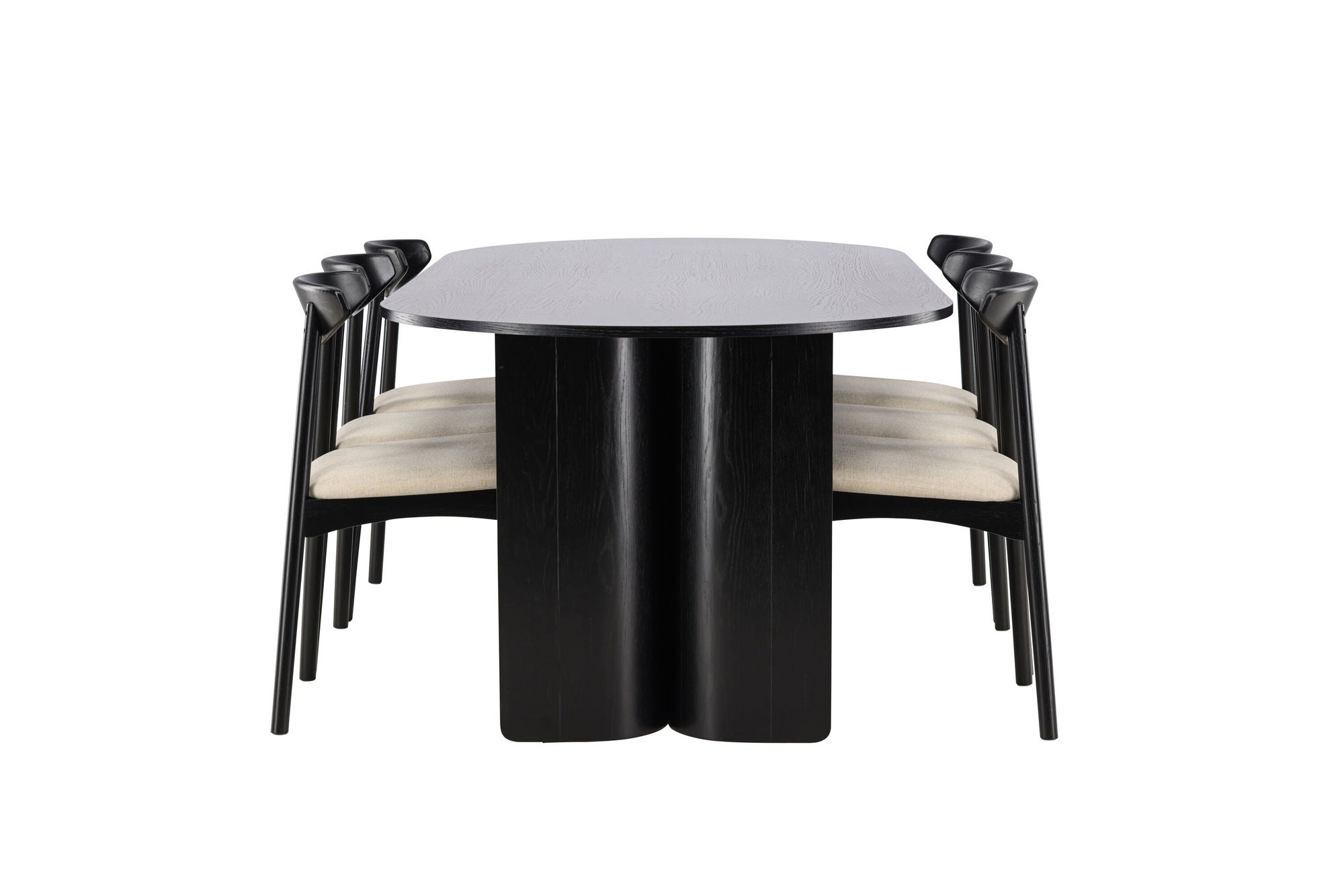 Venture Home Tyresö bord 100x220 cm - Black with Ven stol - Black