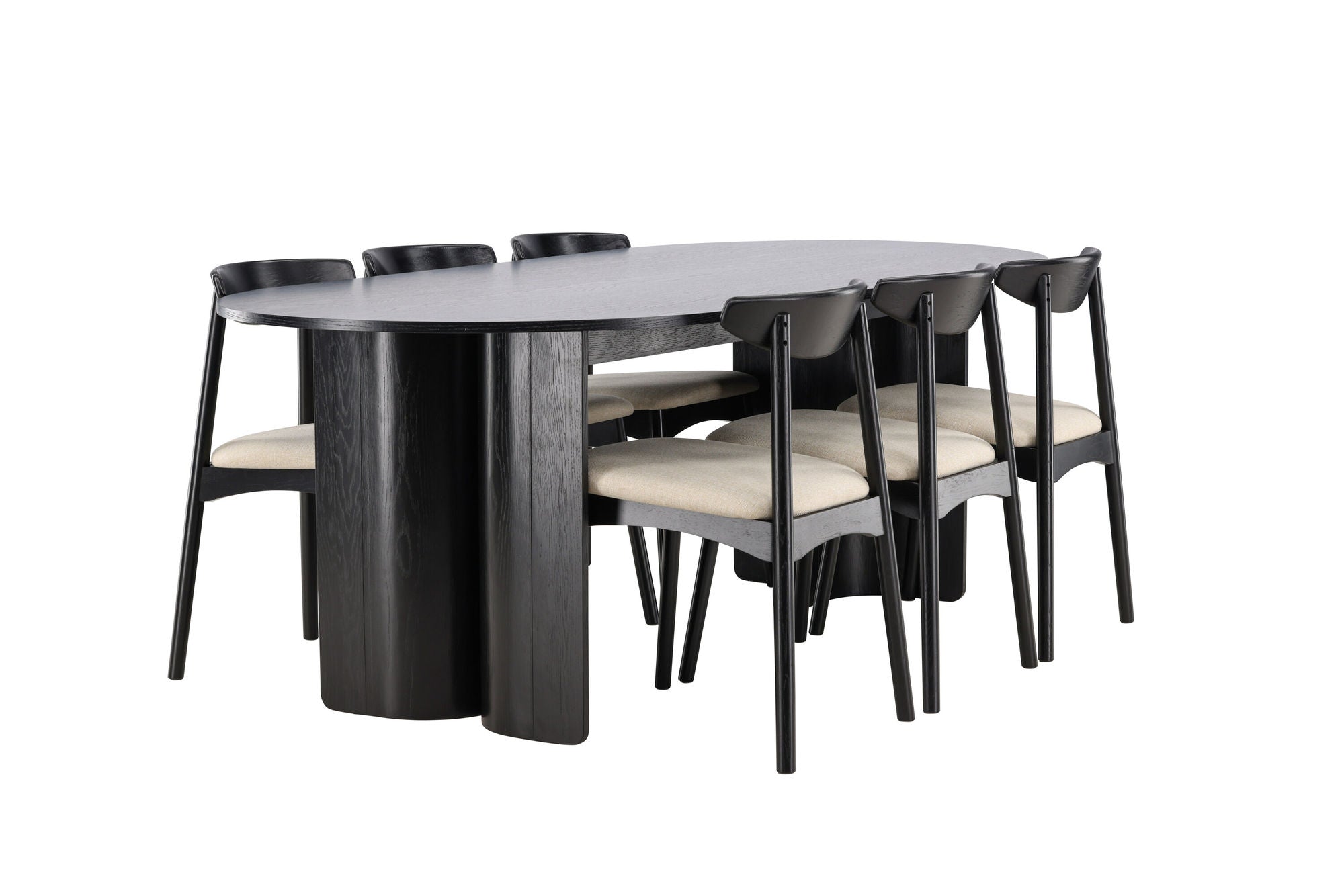 Venture Home Tyresö bord 100x220 cm - Black with Ven stol - Black