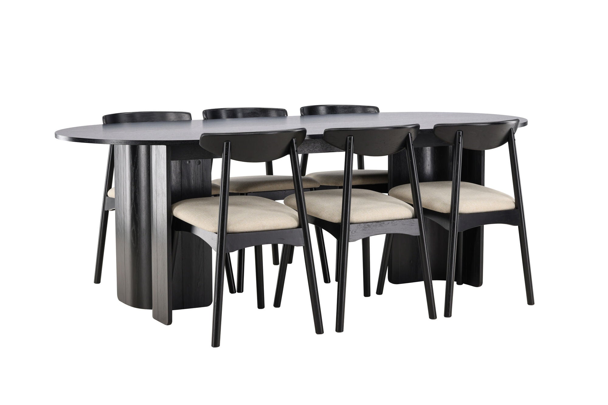 Venture Home Tyresö bord 100x220 cm - Black with Ven stol - Black