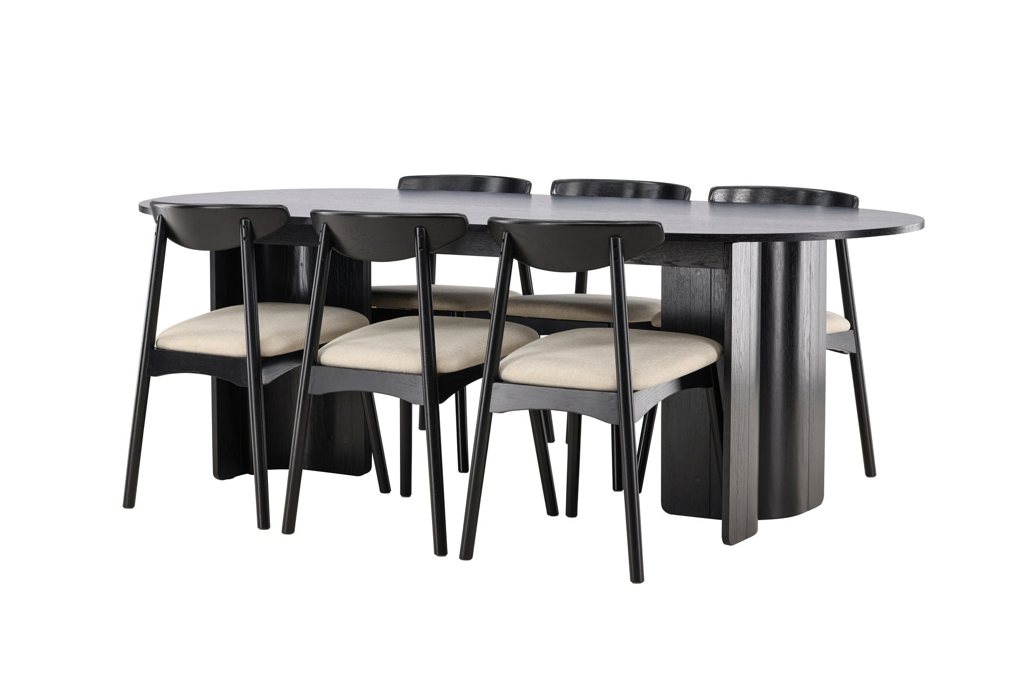 Venture Home Tyresö bord 100x220 cm - Black with Ven stol - Black