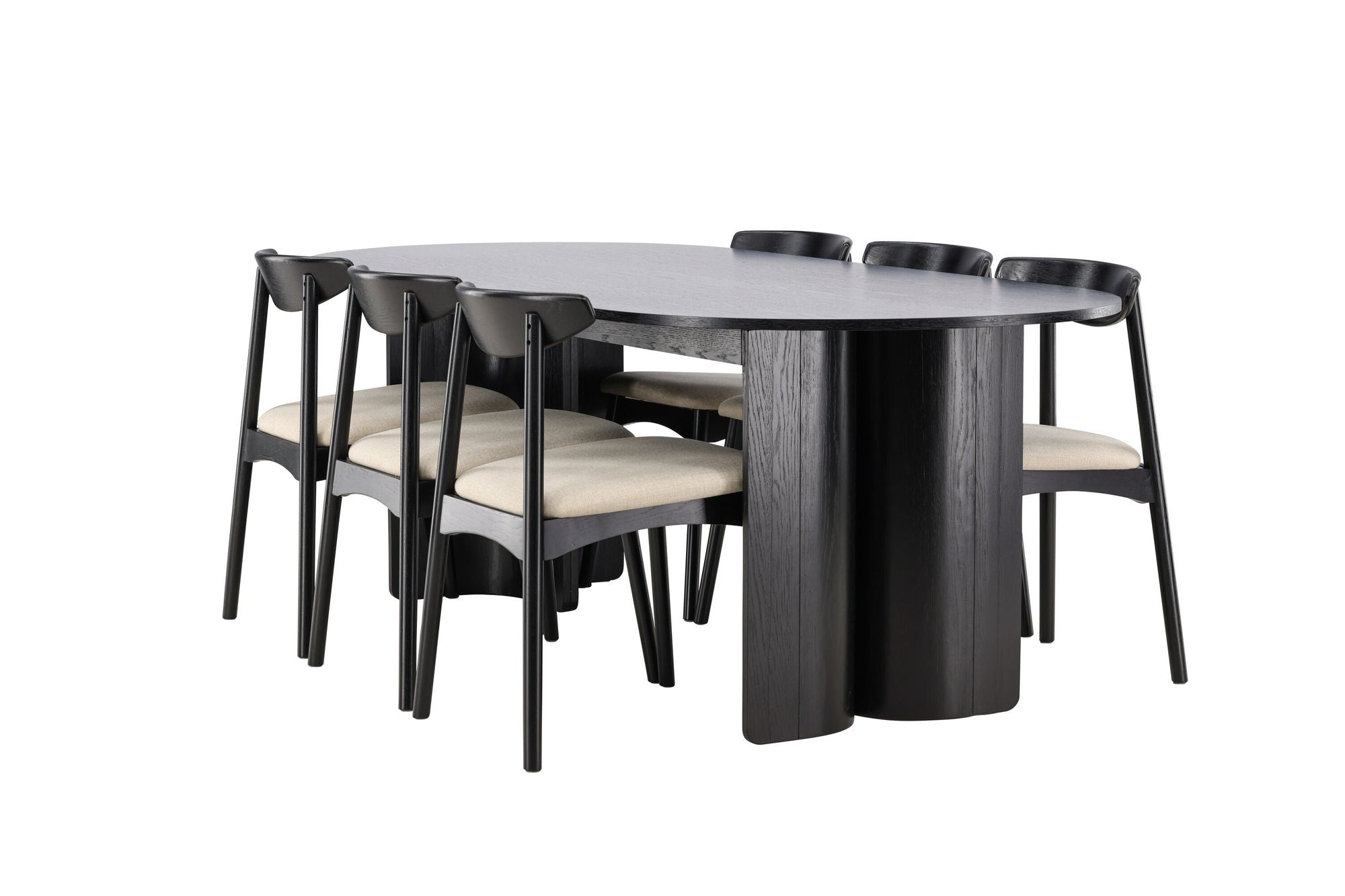 Venture Home Tyresö bord 100x220 cm - Black with Ven stol - Black