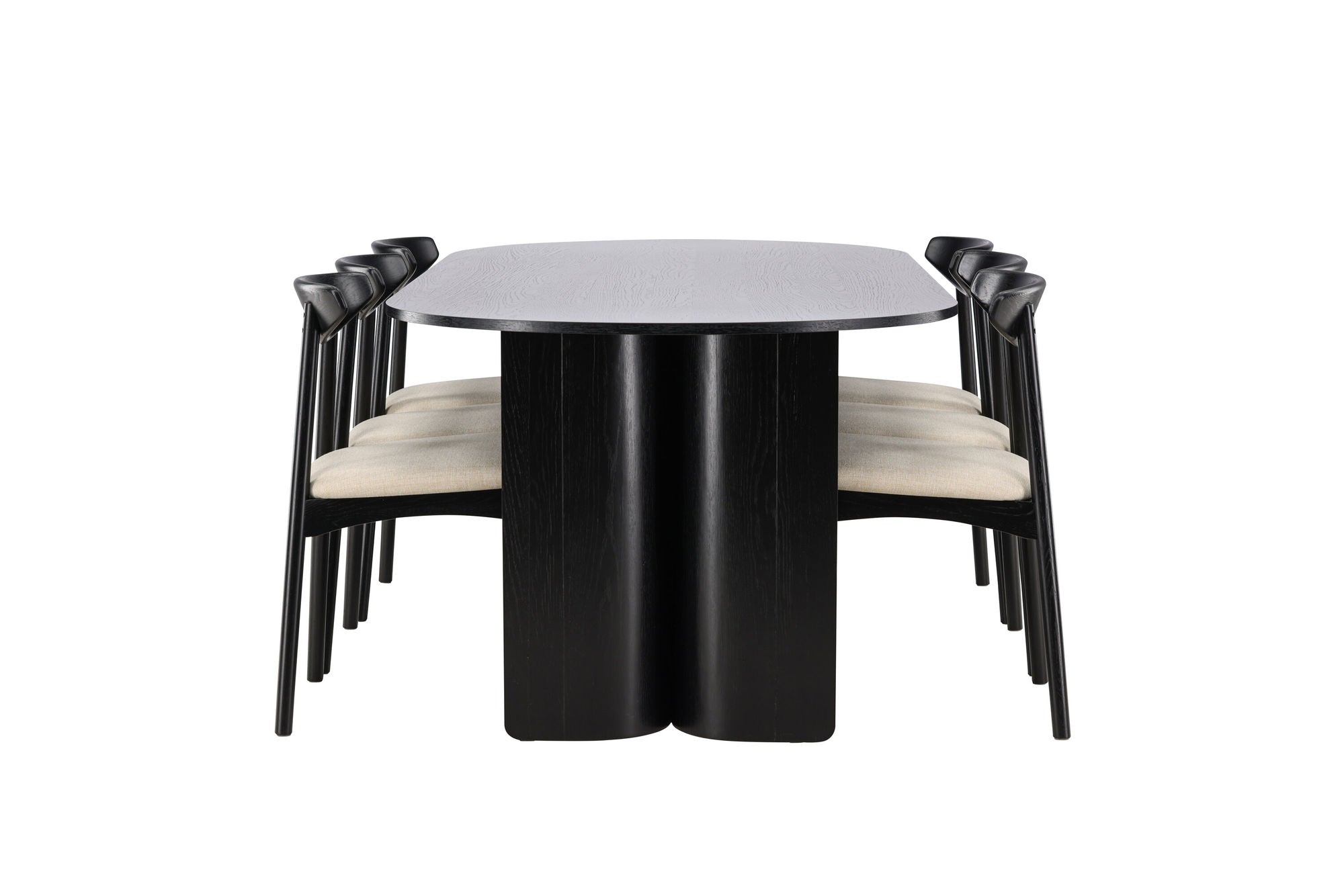 Venture Home Tyresö bord 100x220 cm - Black with Ven stol - Black