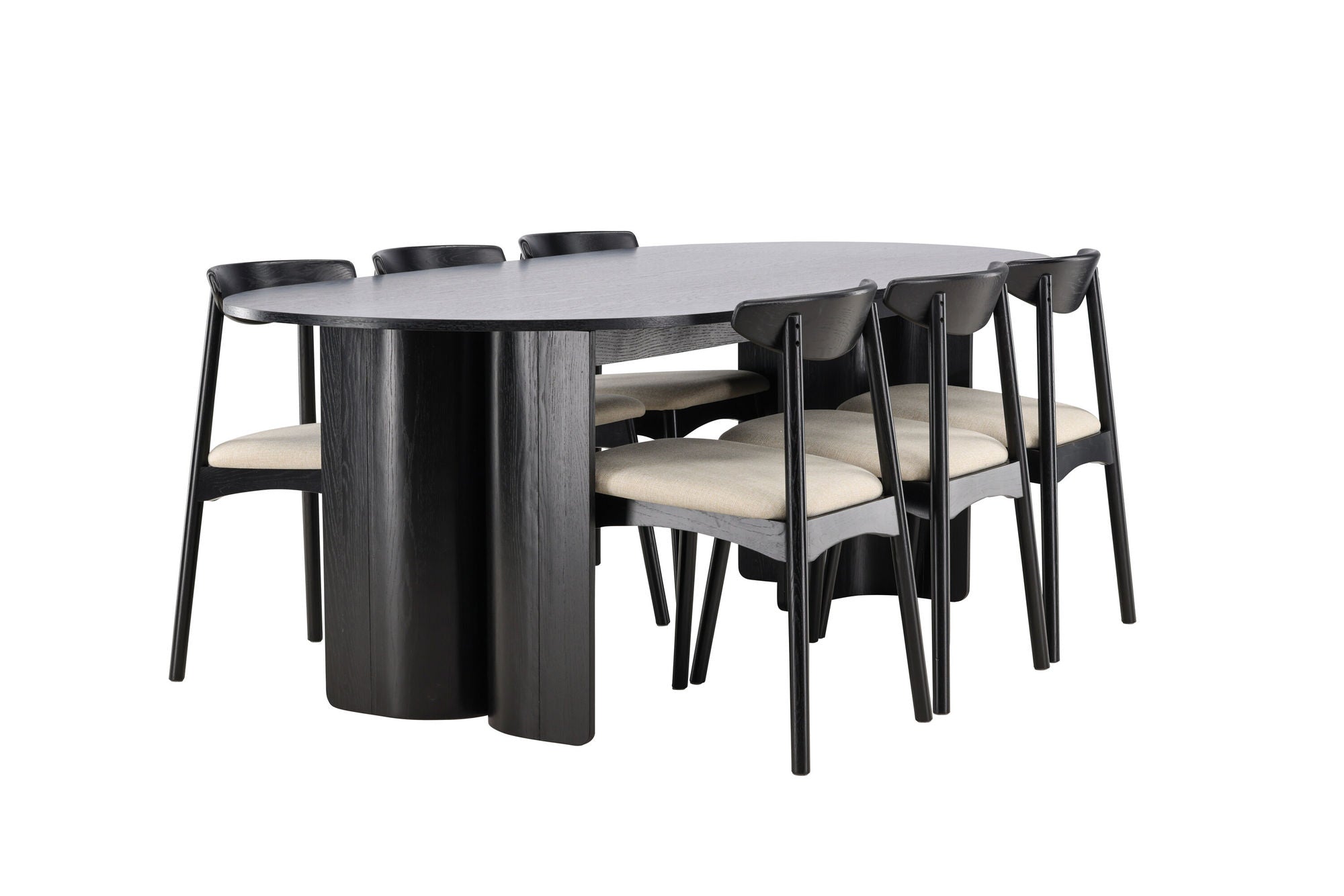 Venture Home Tyresö bord 100x220 cm - Black with Ven stol - Black