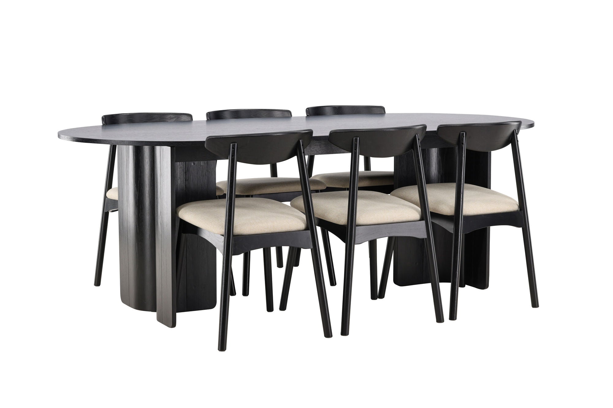 Venture Home Tyresö bord 100x220 cm - Black with Ven stol - Black