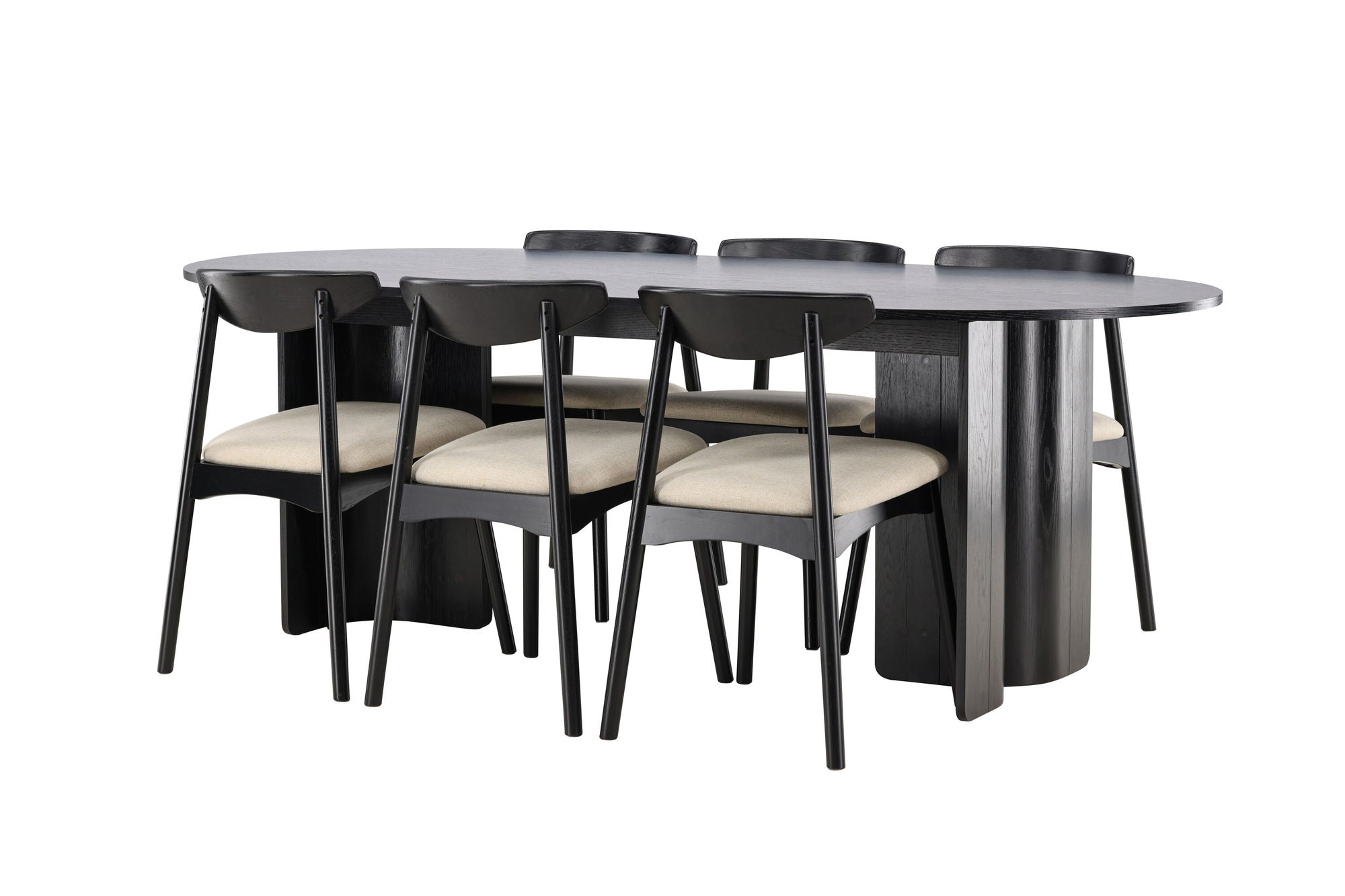 Venture Home Tyresö bord 100x220 cm - Black with Ven stol - Black