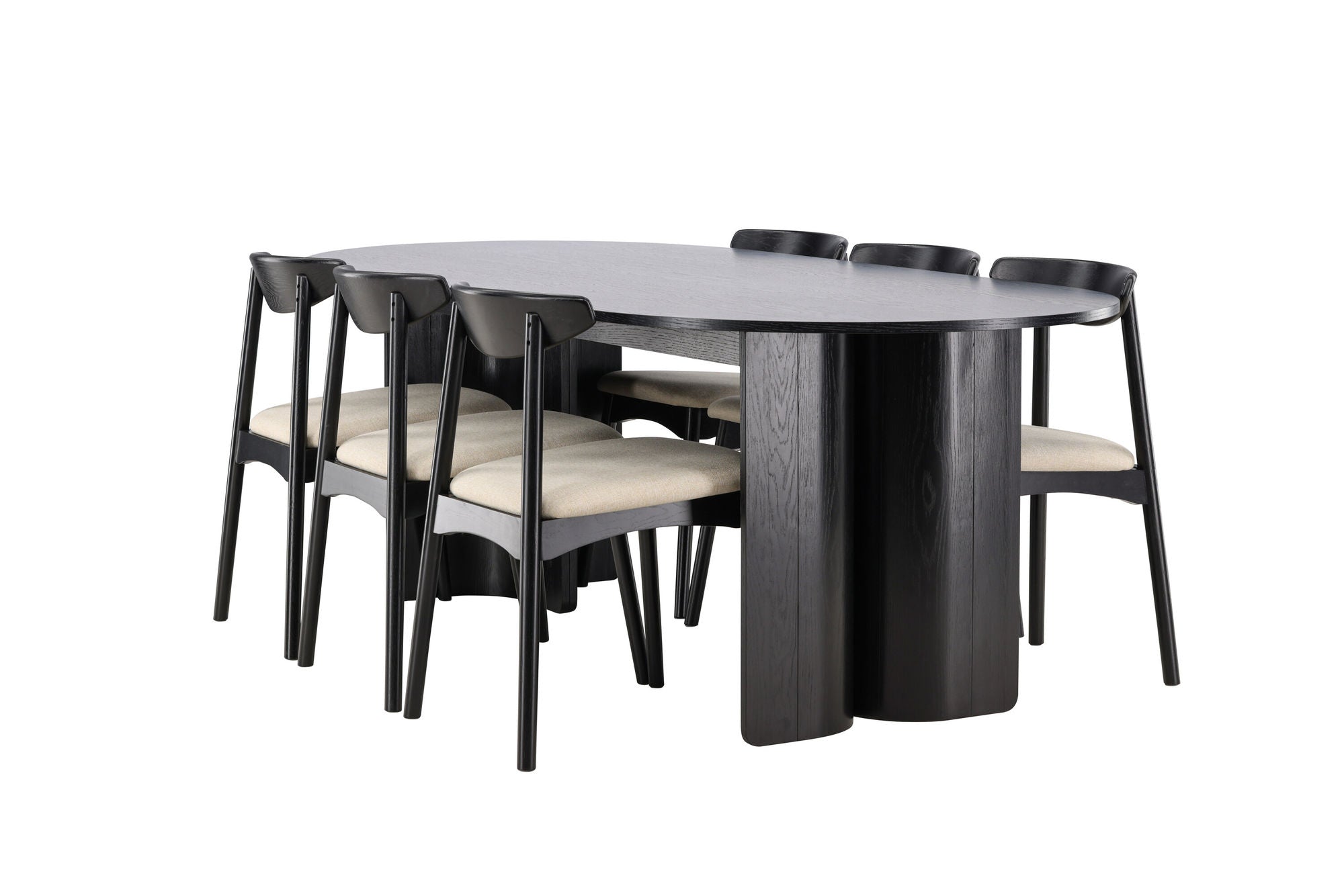 Venture Home Tyresö bord 100x220 cm - Black with Ven stol - Black