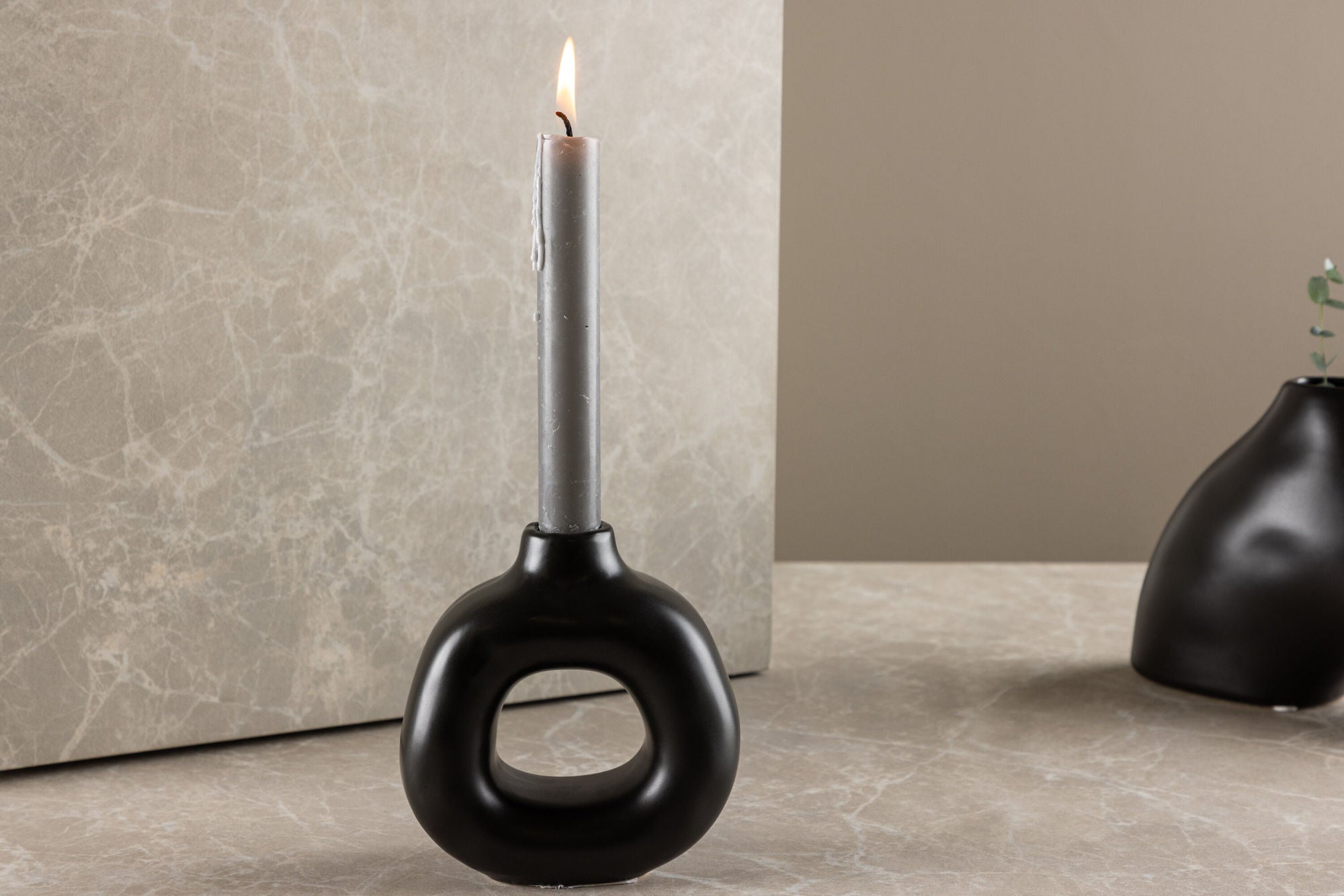 Venture Home Judi Candlestick - Matte black - 13*6*13Hcm
