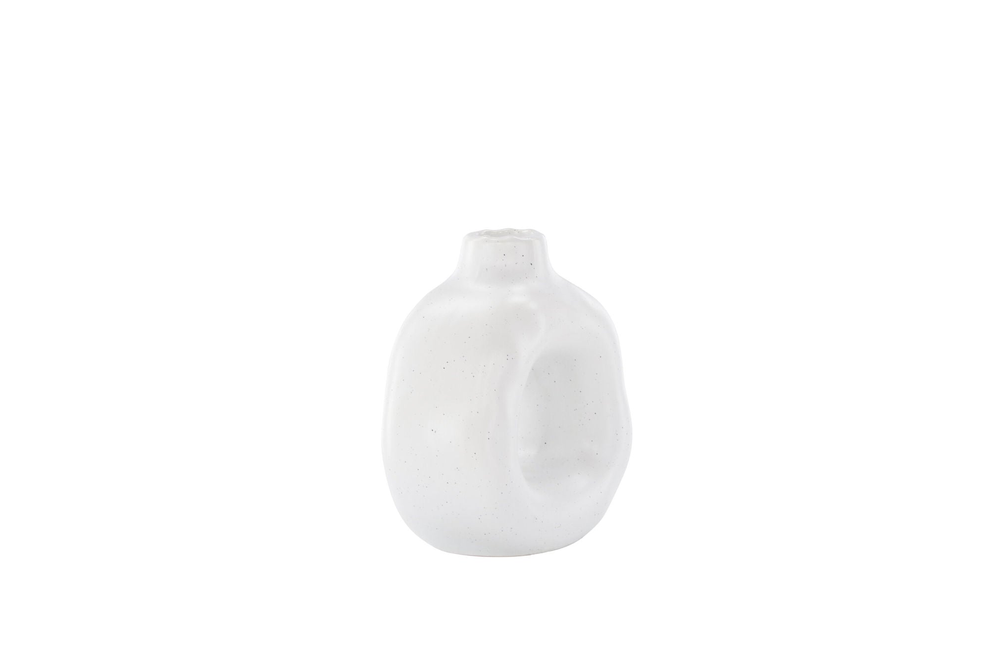 Venture Home Judi Candlestick - White/Black Dots - 13*6*13Hcm