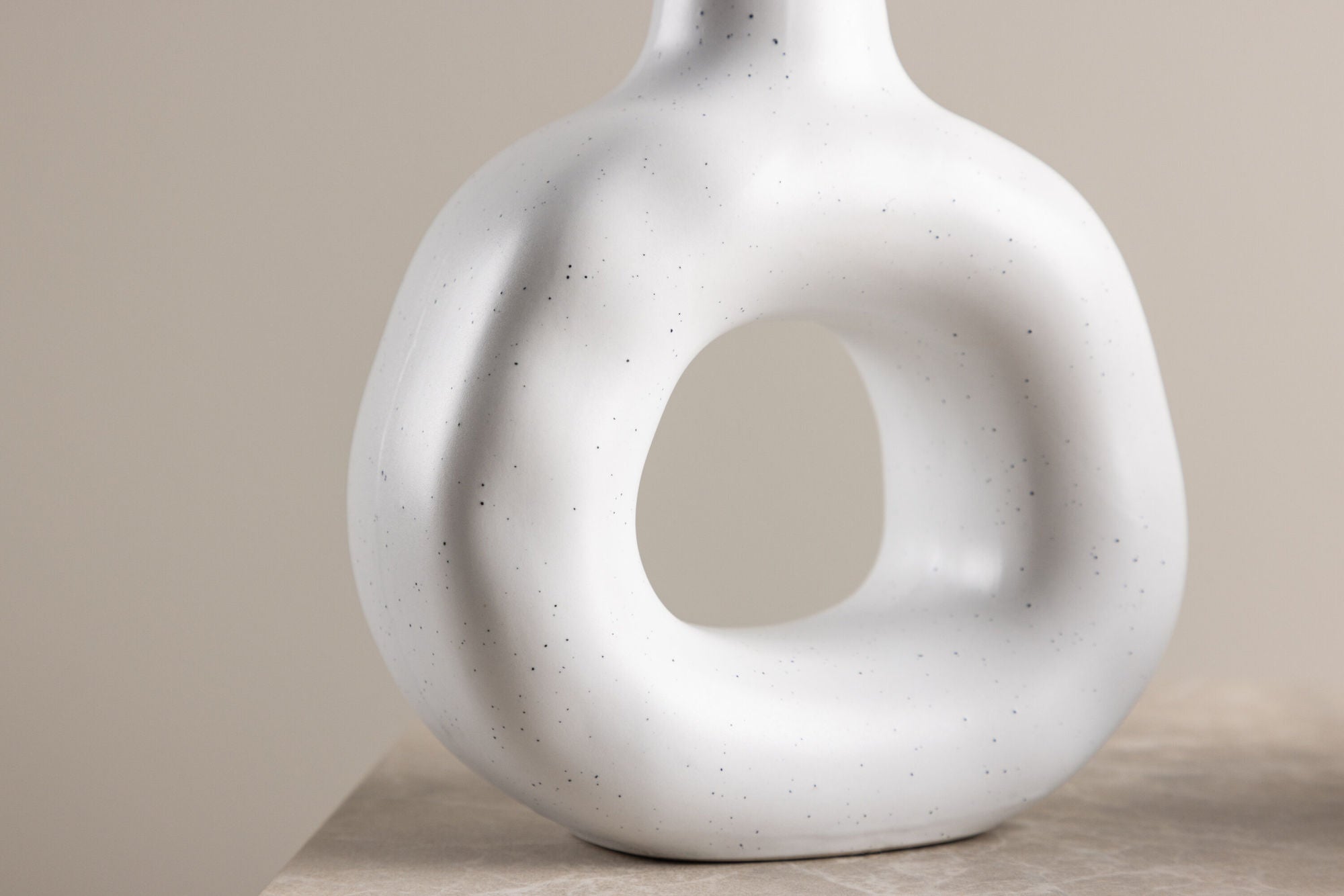 Venture Home Judi Candlestick - White/Black Dots - 13*6*13Hcm