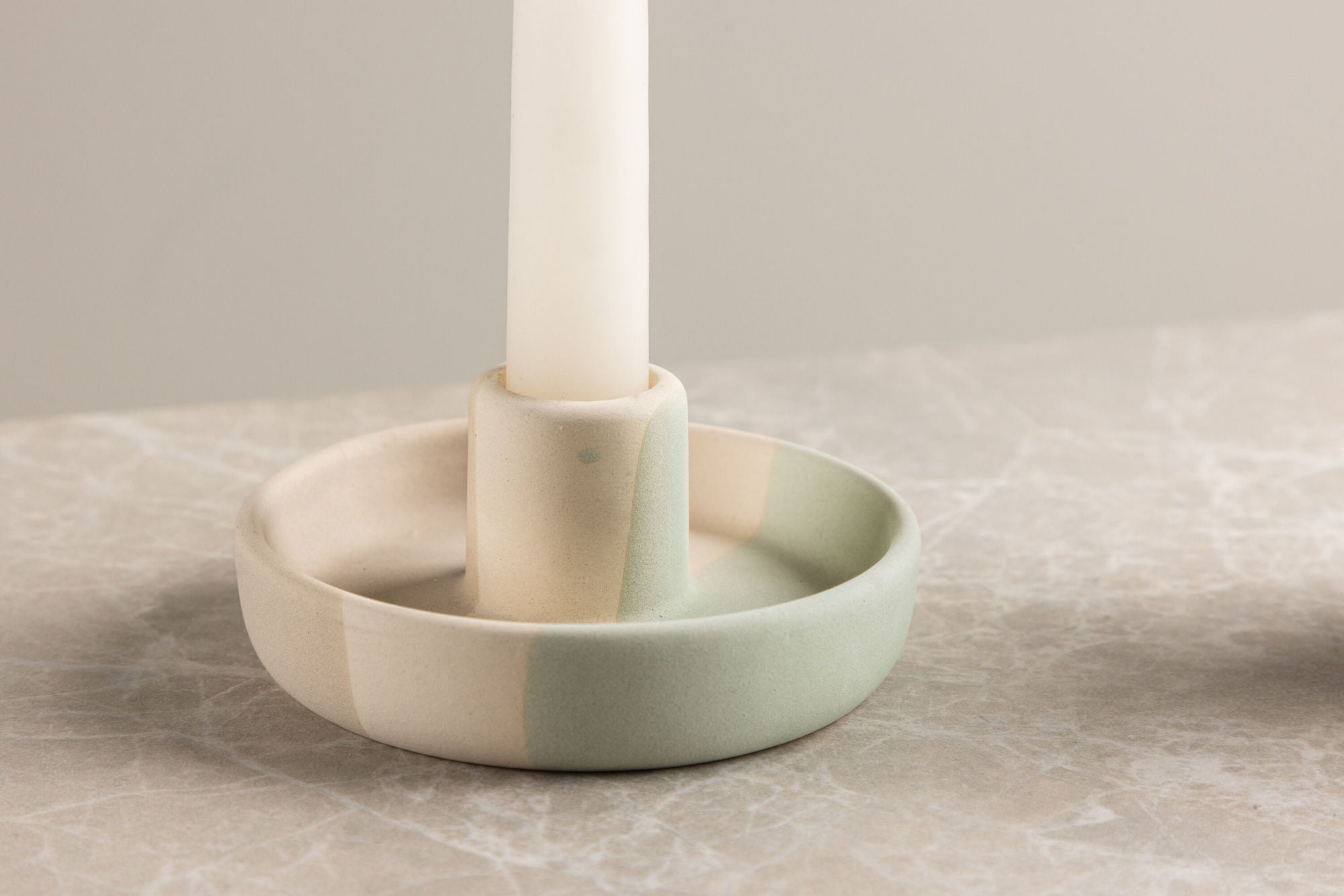Venture Home Otis Candlestick - Mixed Colors -Beige/Green/Grey - W11*H5cm