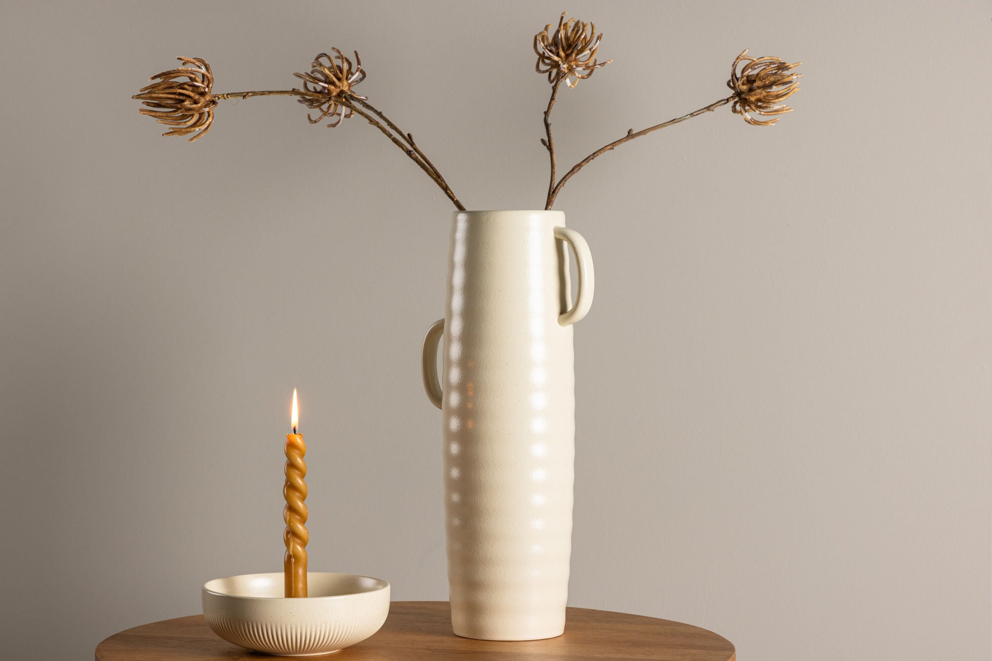 Venture Home Cent Vase - Beige/Black Dots - 19*13*41cm