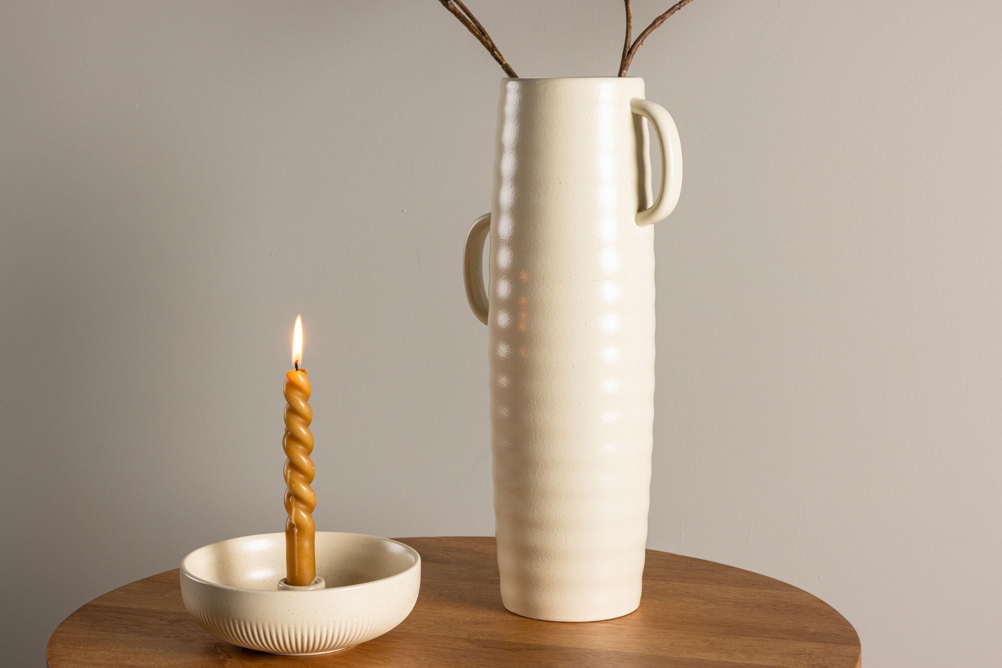 Venture Home Cent Vase - Beige/Black Dots - 19*13*41cm