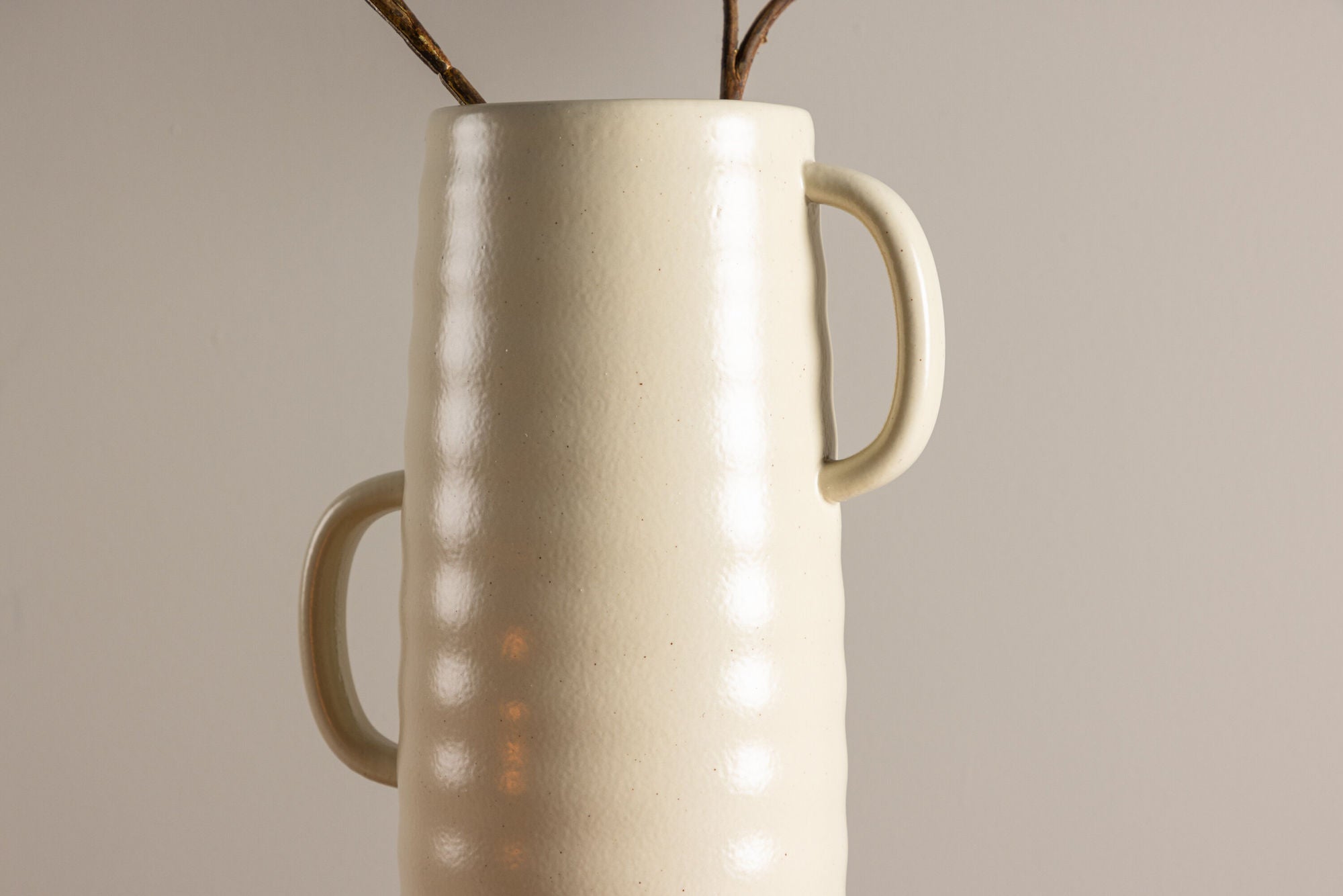 Venture Home Cent Vase - Beige/Black Dots - 19*13*41cm