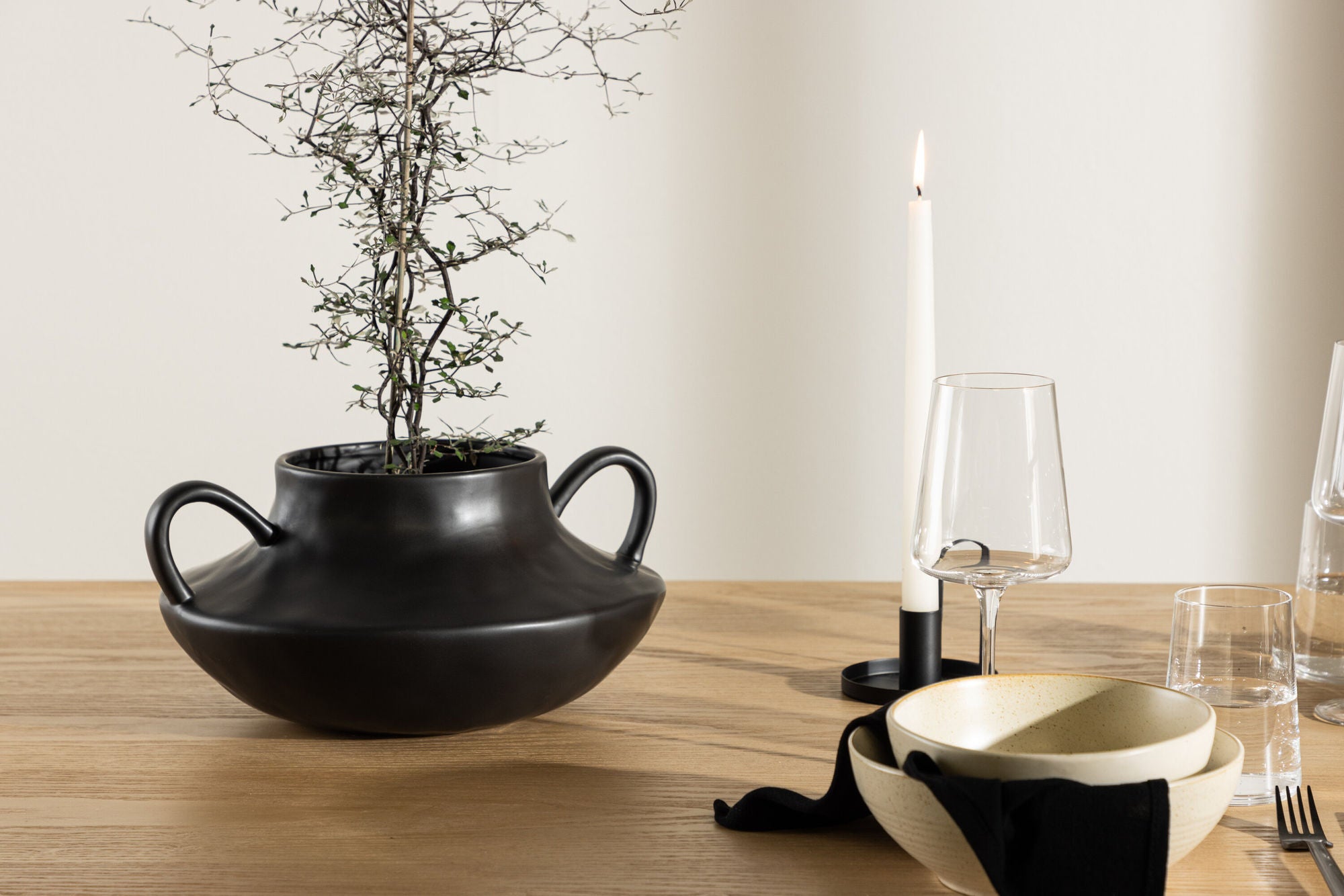 Venture Home Holda Pot -  Matte black -  31*29*15Hcm