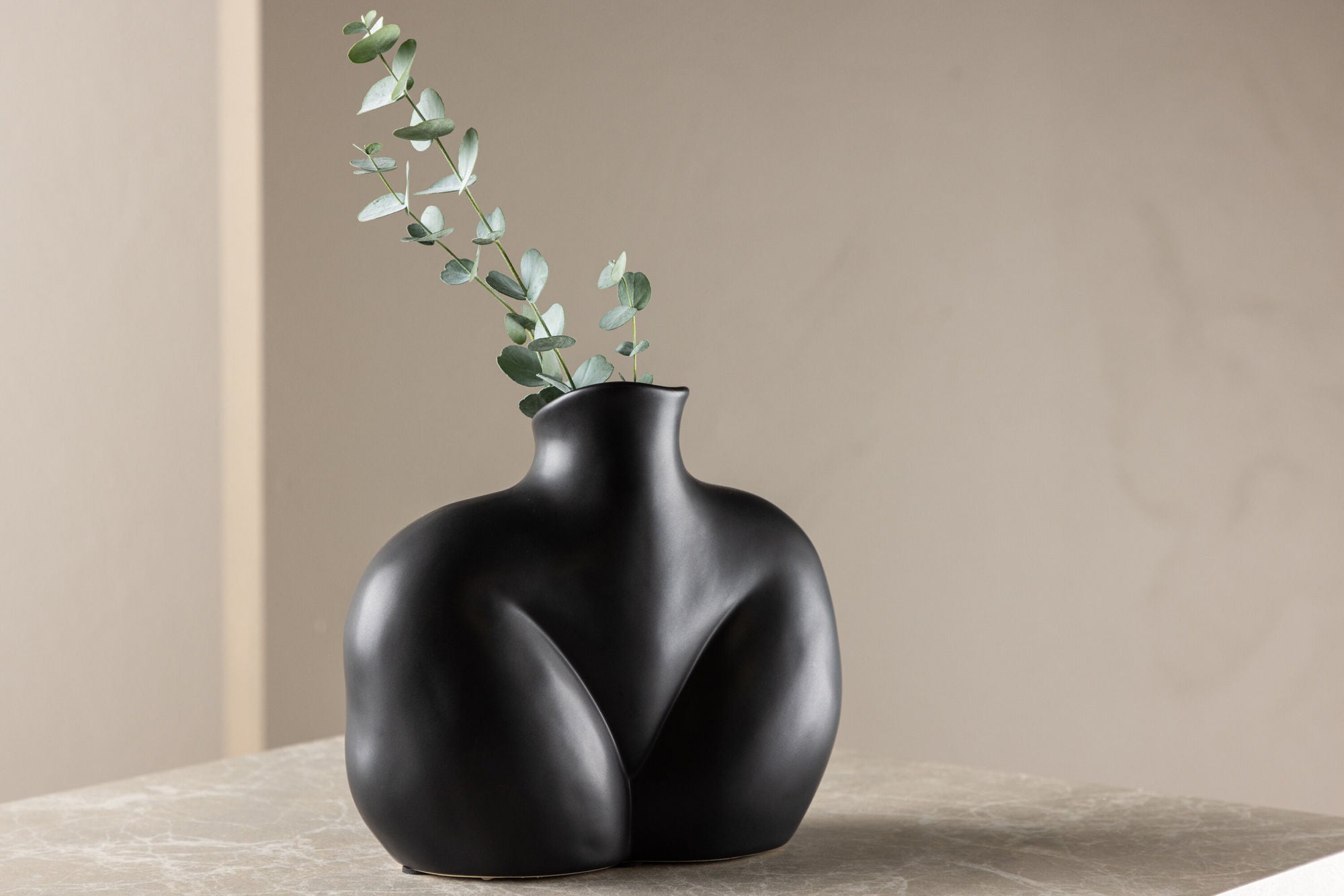Venture Home Harvey Vase - Matte Black - 17*10*15Hcm