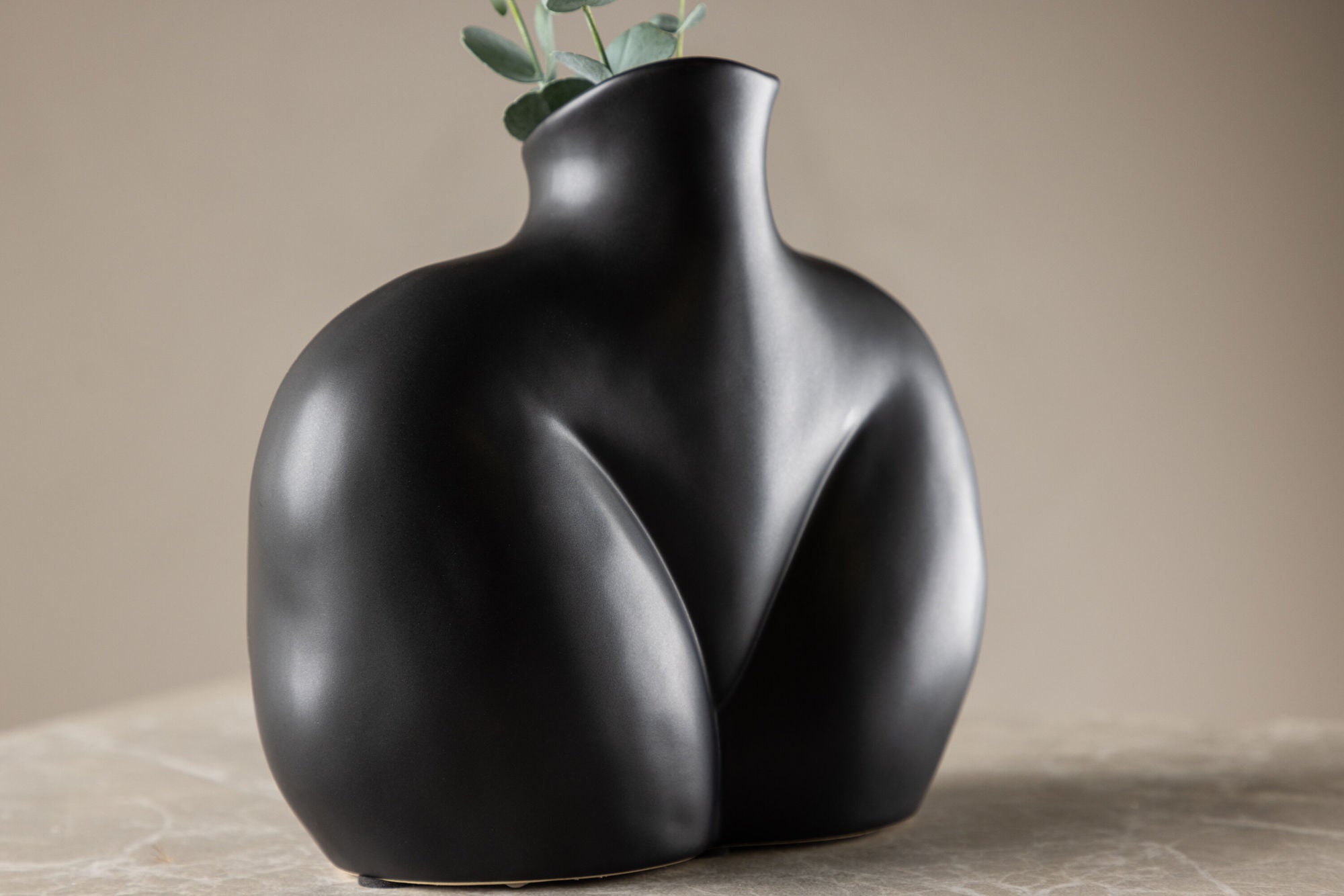 Venture Home Harvey Vase - Matte Black - 17*10*15Hcm
