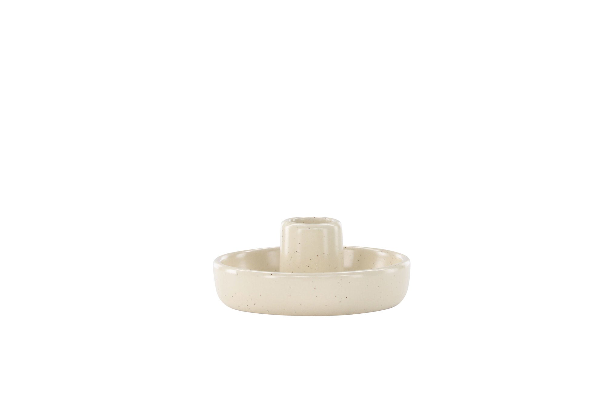 Venture Home Otis Candlestick - Beige/Black Dots - W11*H5cm