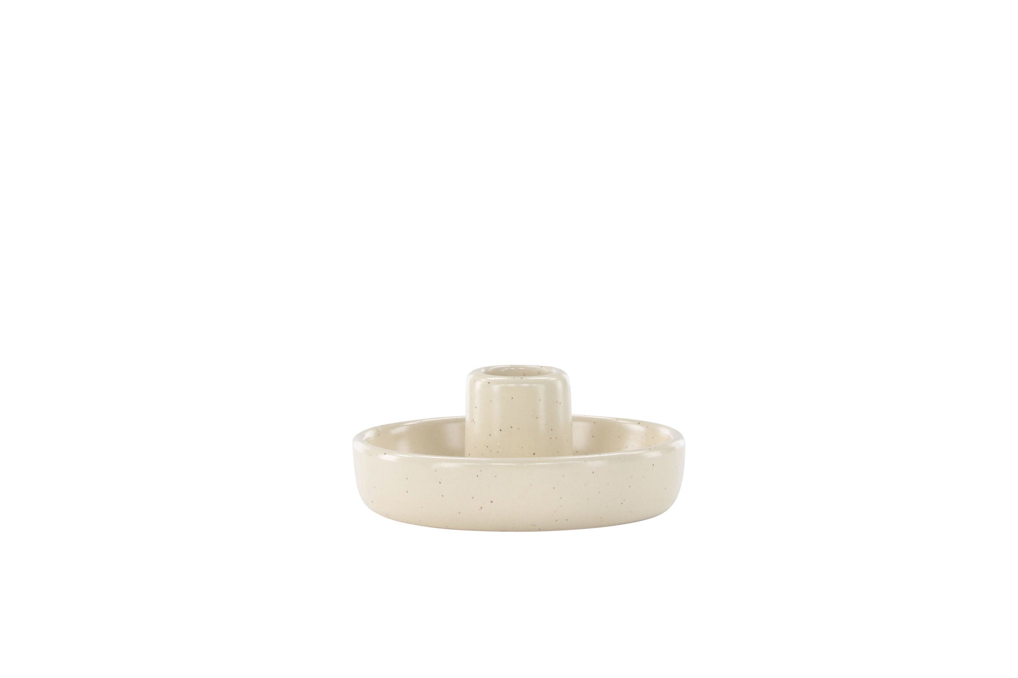 Venture Home Otis Candlestick - Beige/Black Dots - W11*H5cm