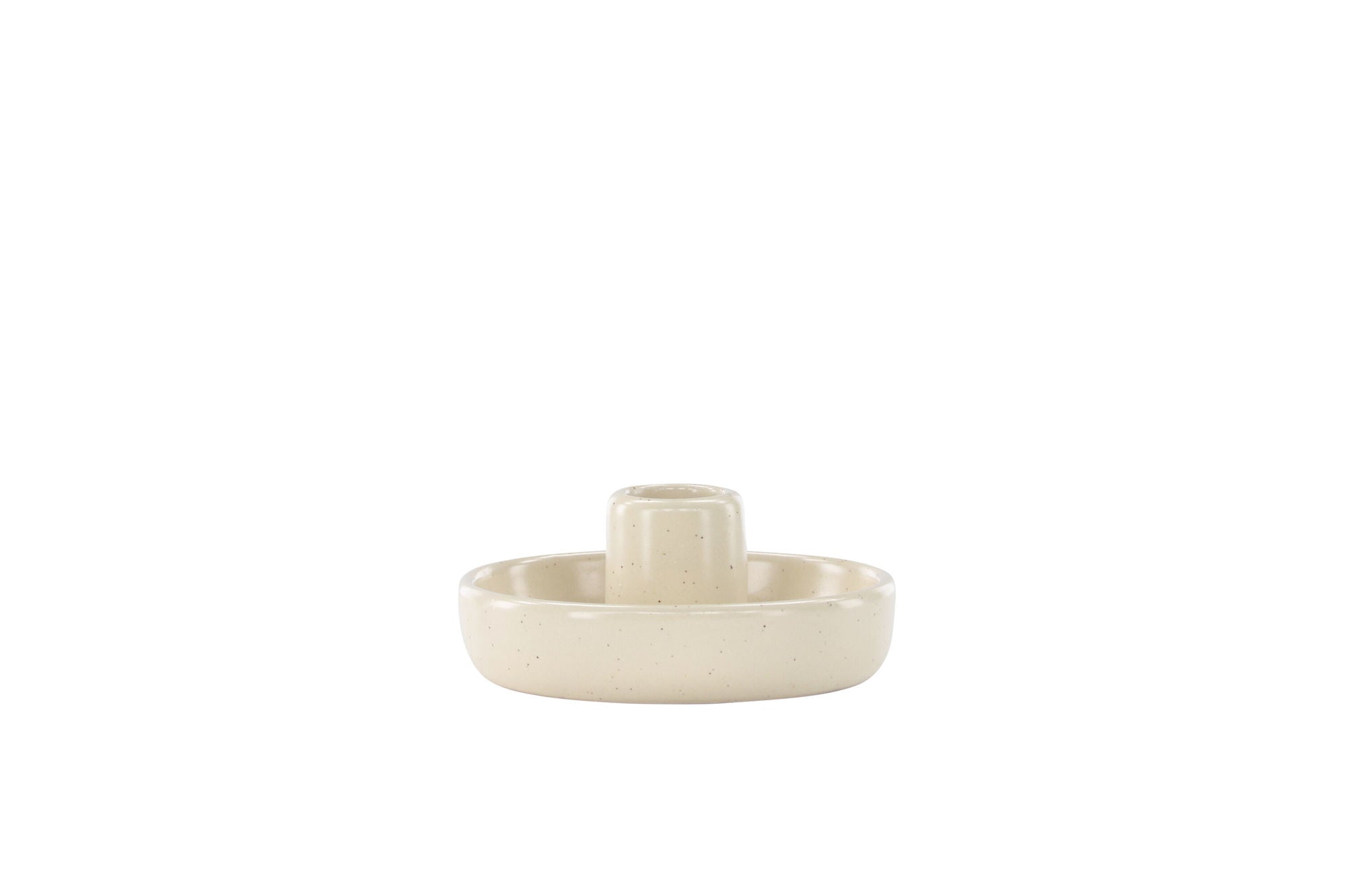 Venture Home Otis Candlestick - Beige/Black Dots - W11*H5cm