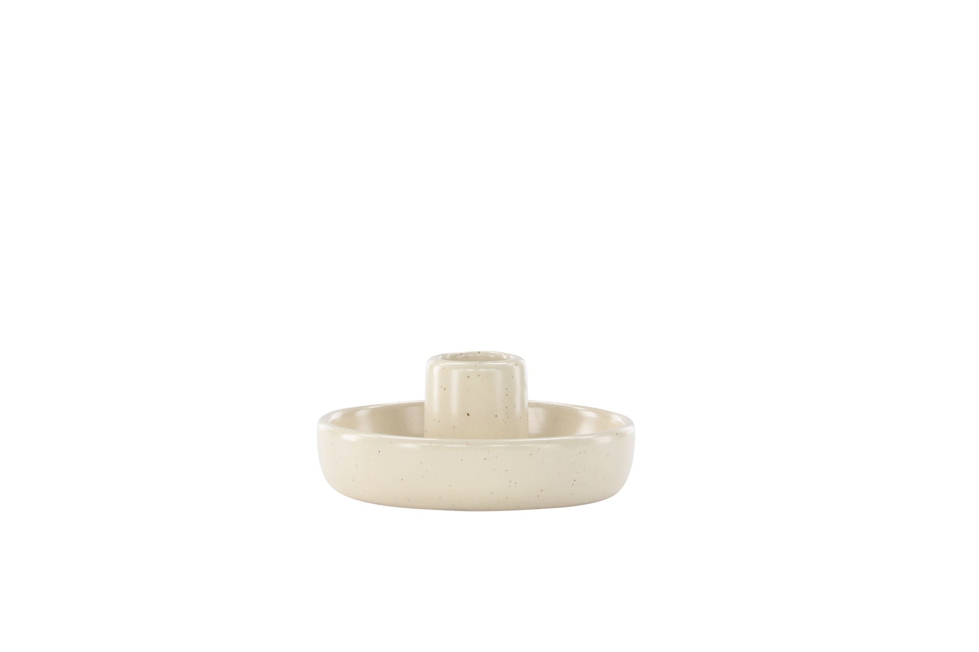 Venture Home Otis Candlestick - Beige/Black Dots - W11*H5cm