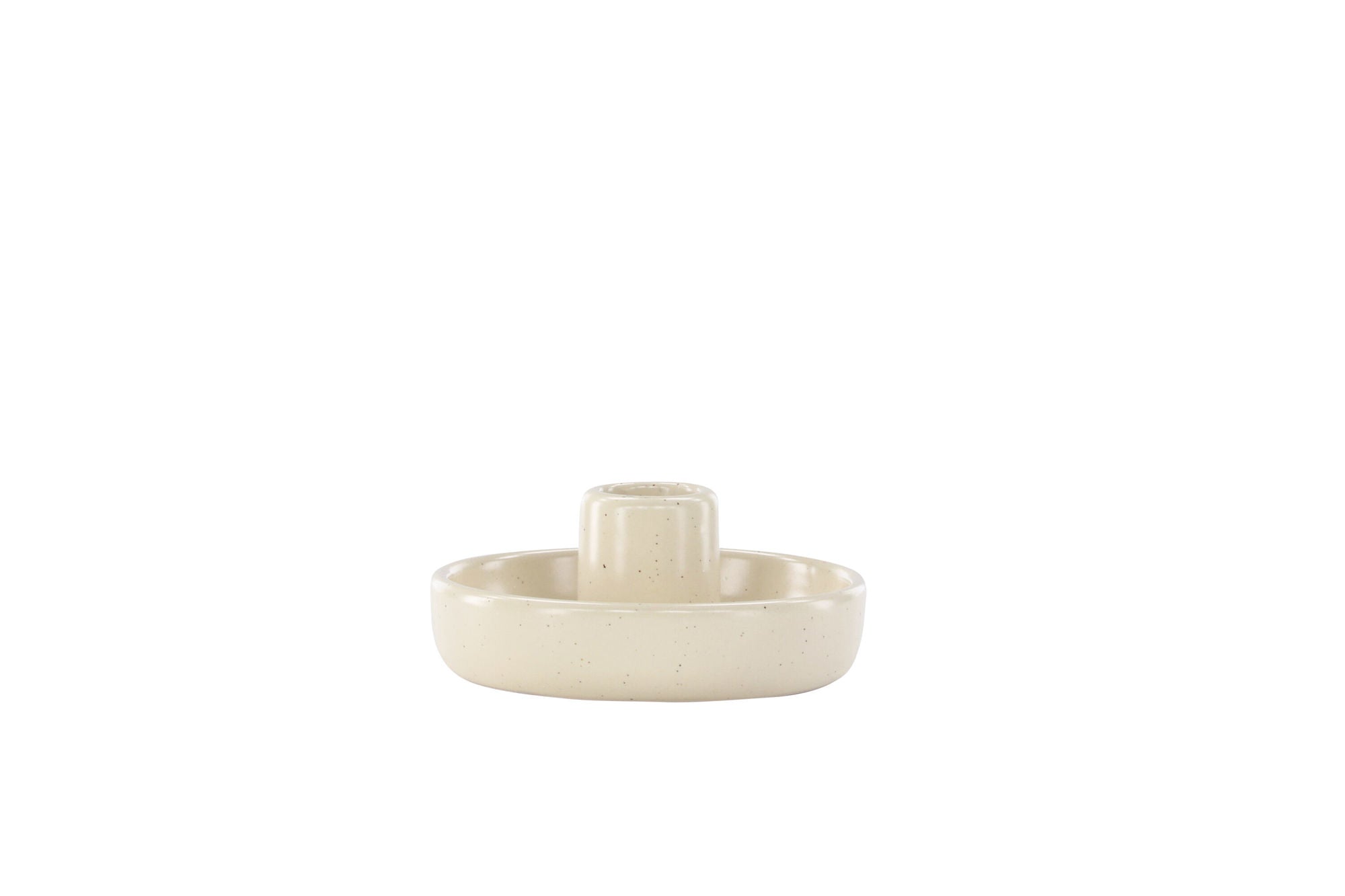 Venture Home Otis Candlestick - Beige/Black Dots - W11*H5cm