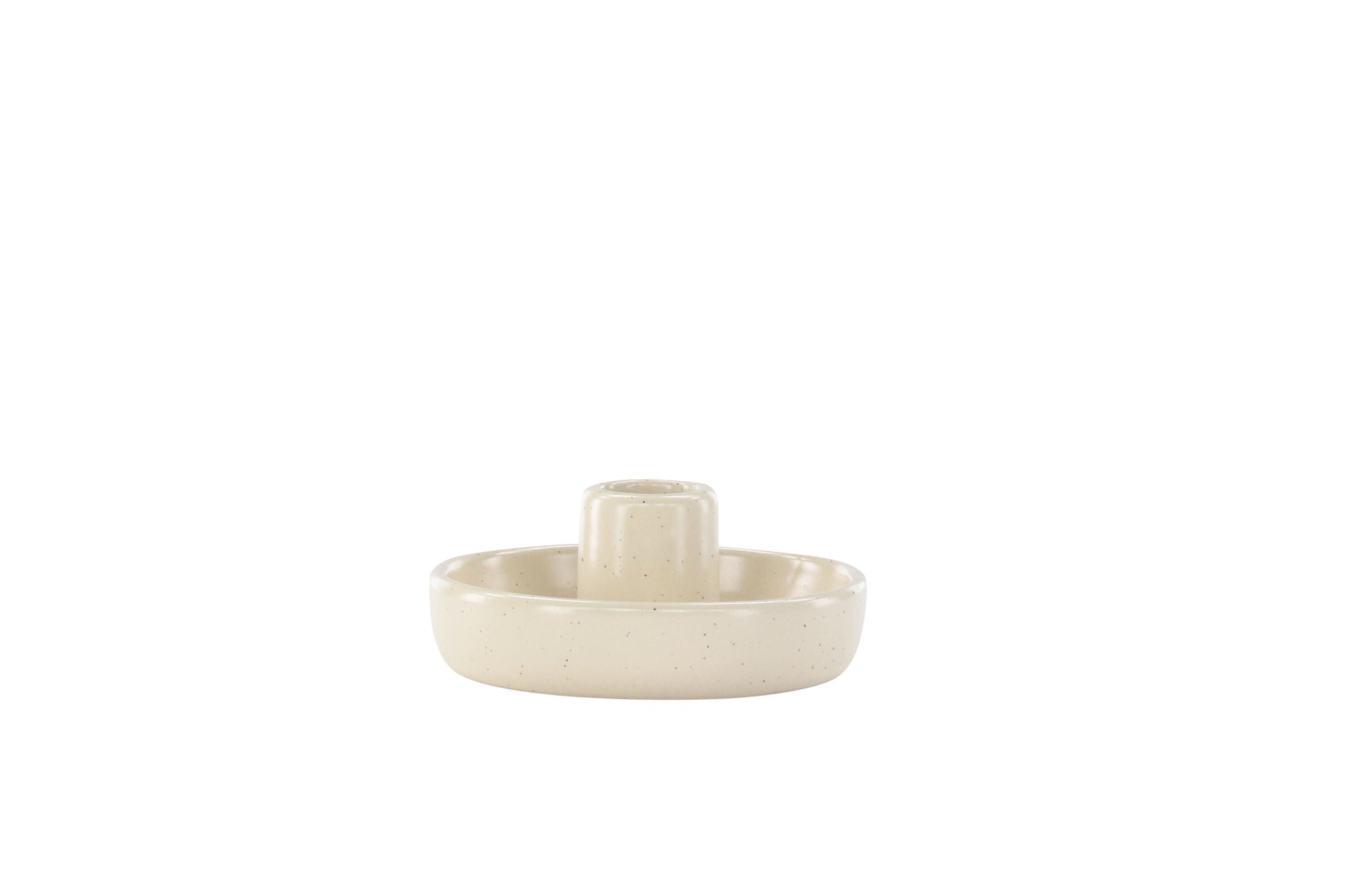 Venture Home Otis Candlestick - Beige/Black Dots - W11*H5cm