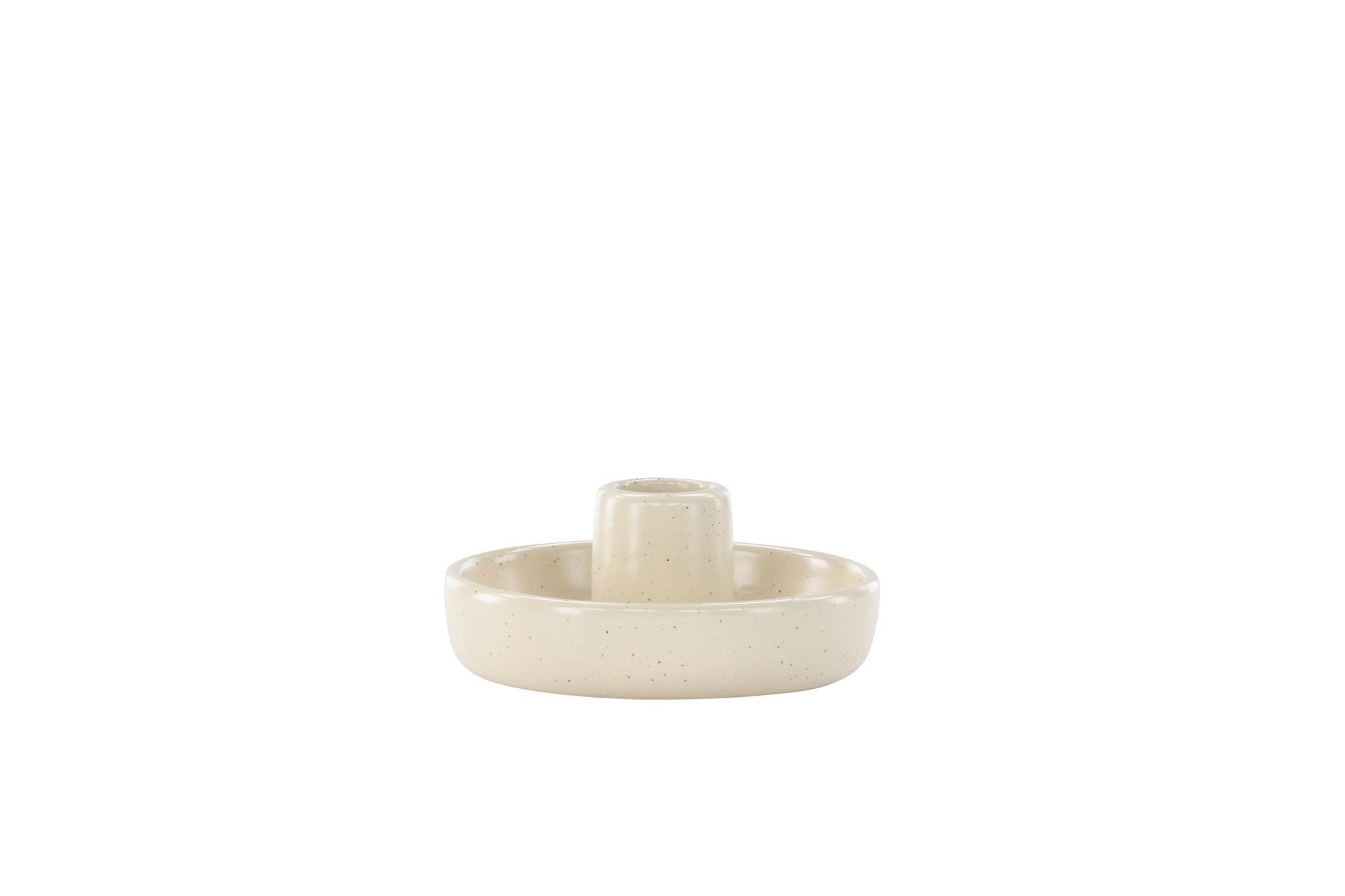 Venture Home Otis Candlestick - Beige/Black Dots - W11*H5cm