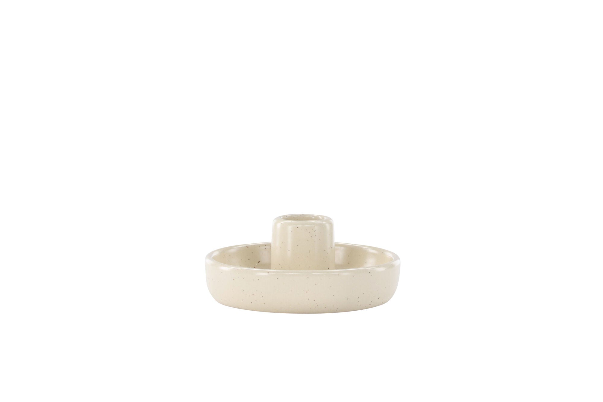 Venture Home Otis Candlestick - Beige/Black Dots - W11*H5cm