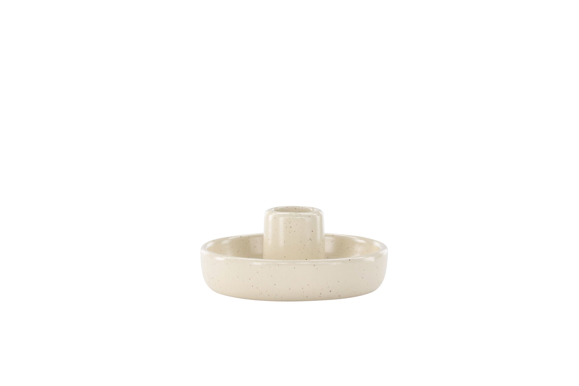 Venture Home Otis Candlestick - Beige/Black Dots - W11*H5cm