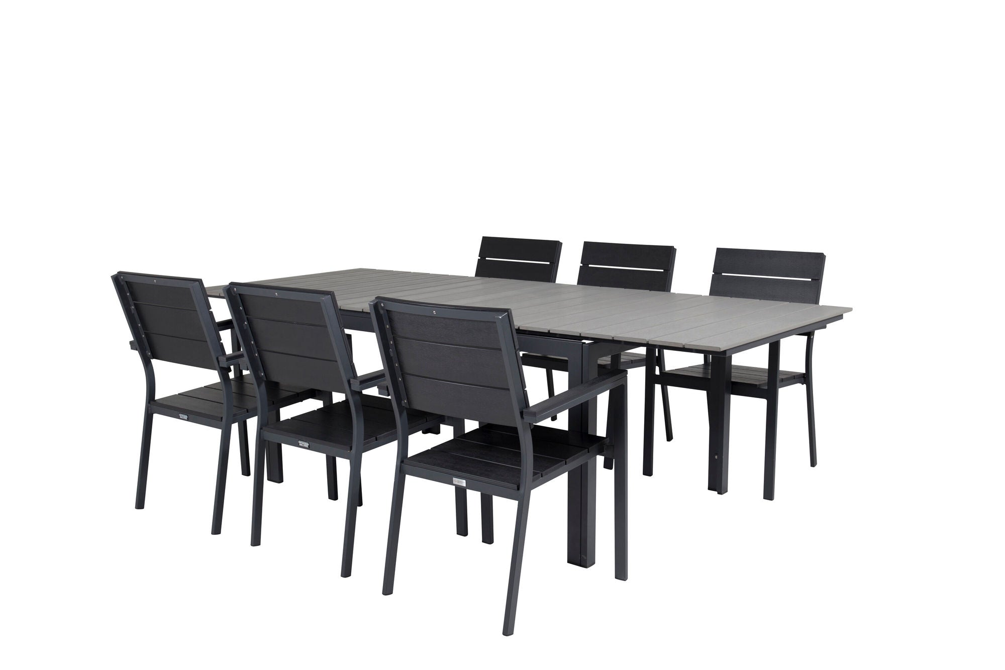 Venture Home Levels spisebord 160/240*90 - Black Alu / Grey Aintwood +Levels stol (stackable) - Black Alu / Black Aintwood_6