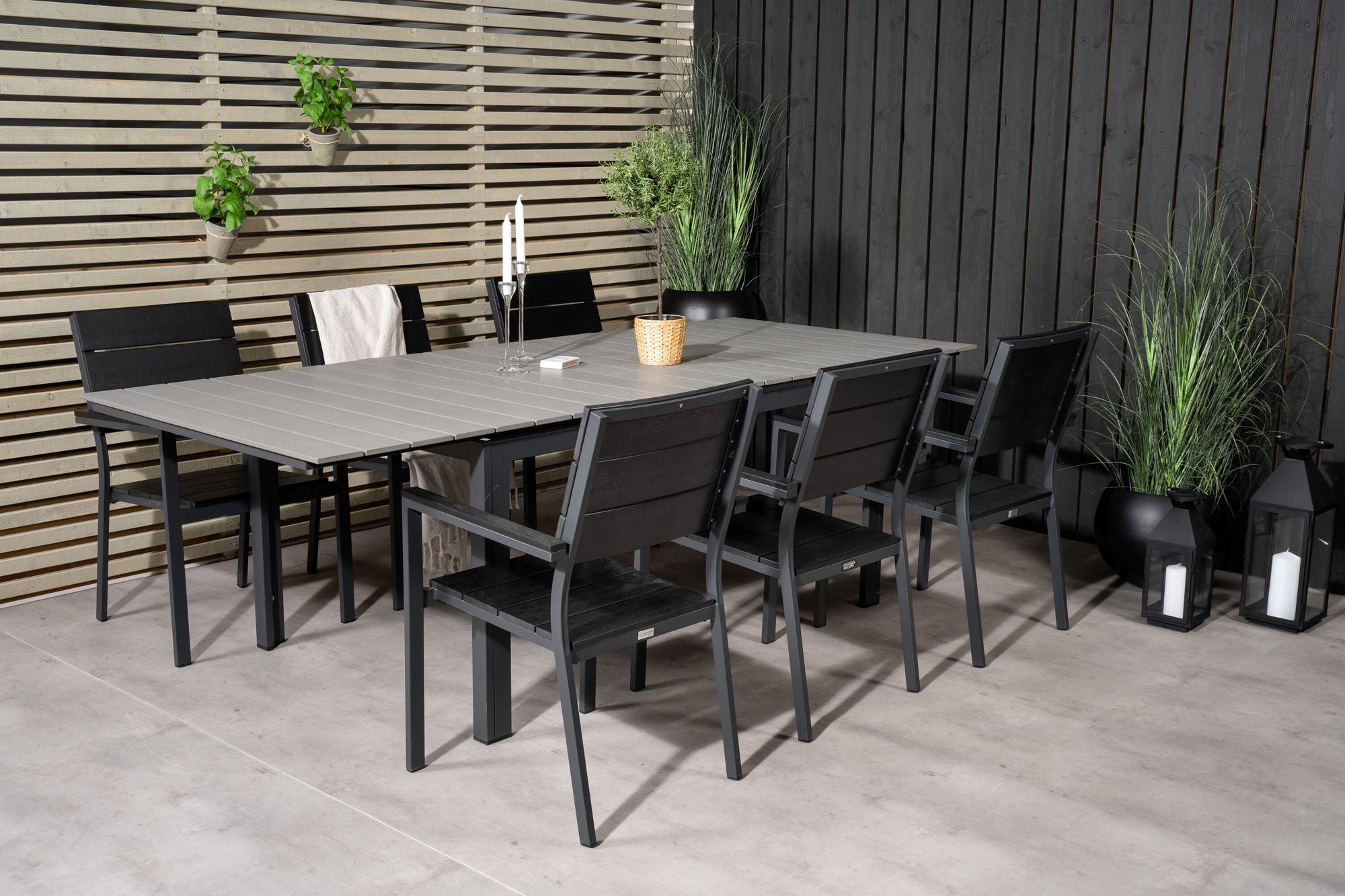 Venture Home Levels spisebord 160/240*90 - Black Alu / Grey Aintwood +Levels stol (stackable) - Black Alu / Black Aintwood_6