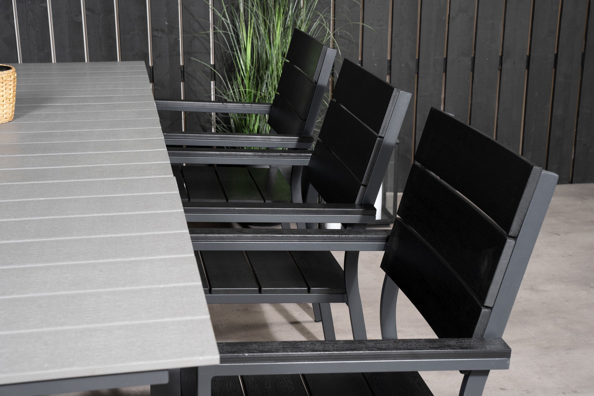 Venture Home Levels spisebord 160/240*90 - Black Alu / Grey Aintwood +Levels stol (stackable) - Black Alu / Black Aintwood_6