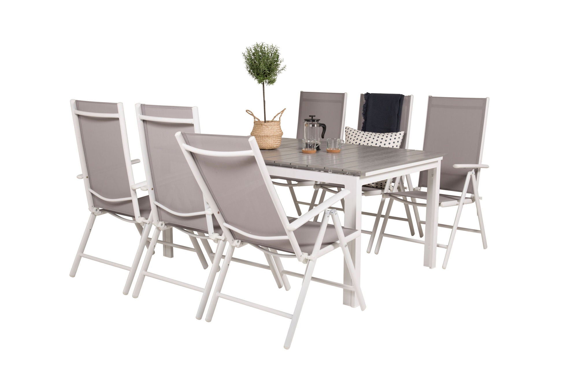 Venture Home Levels bord 160/240 - White/Grey - Break 5:pos stol - White/Grey 6