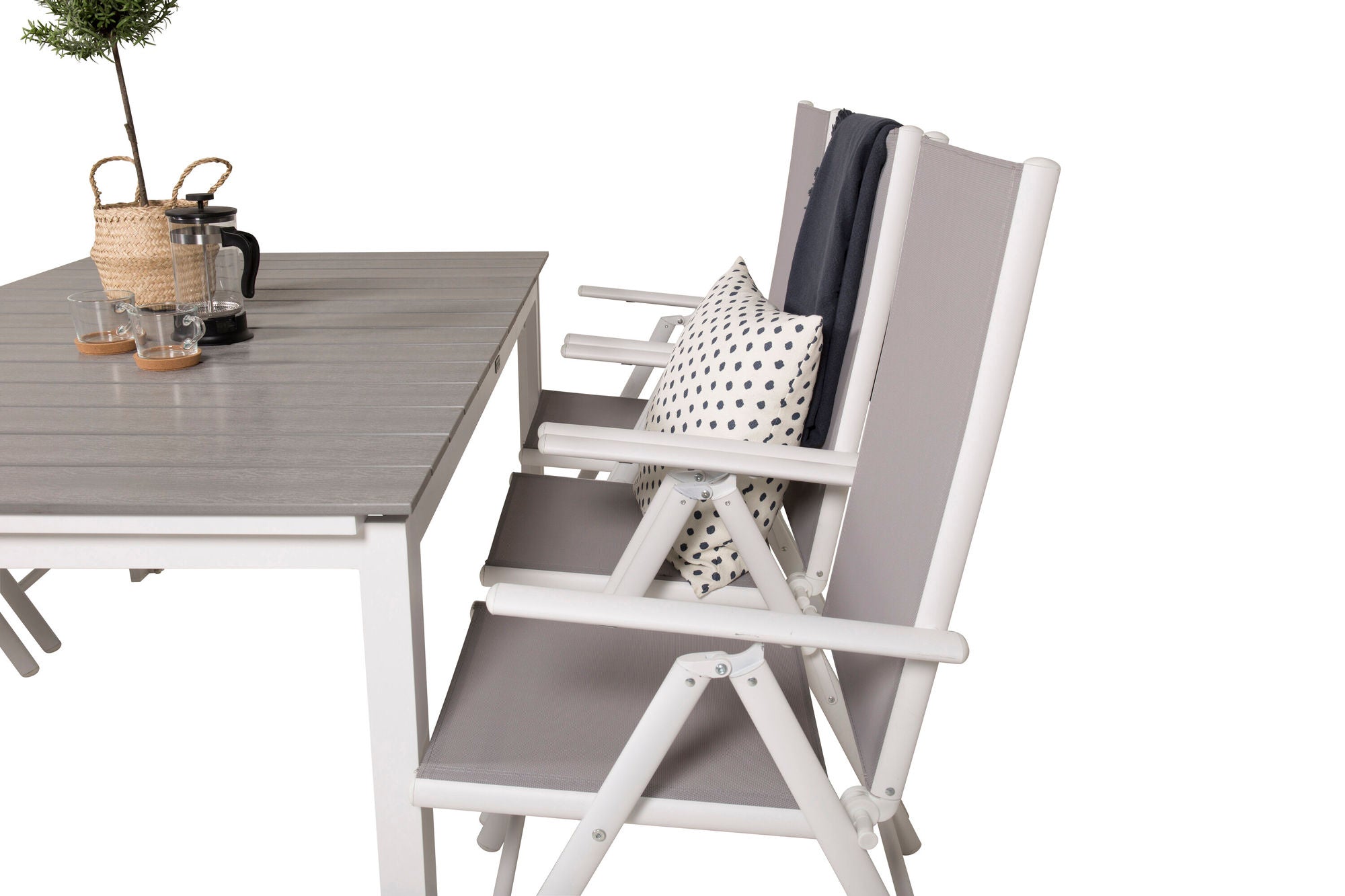 Venture Home Levels bord 160/240 - White/Grey - Break 5:pos stol - White/Grey 6