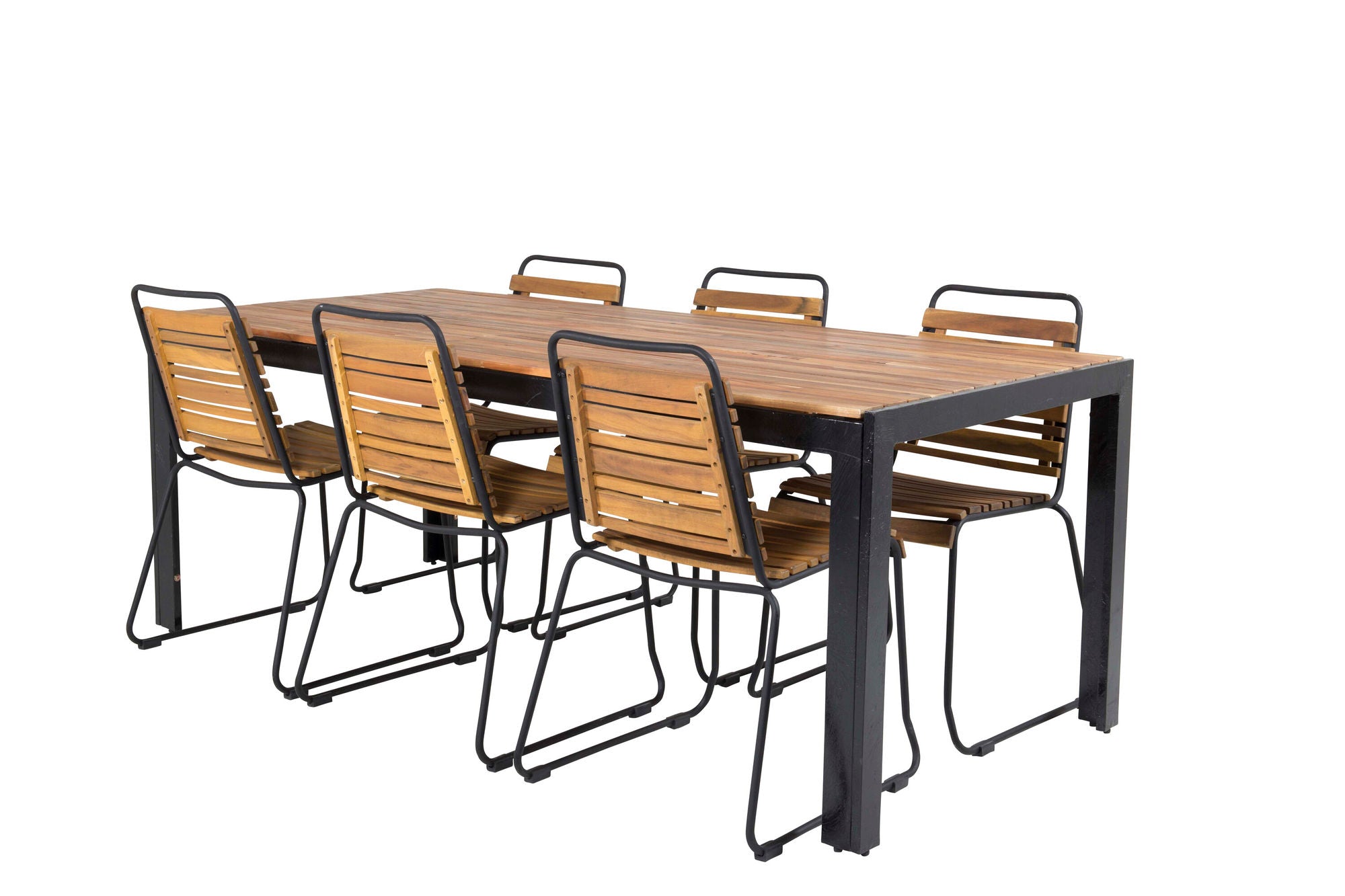 Venture Home Bois spisebord 200*100cm - Black Legs / Acacia +Bois Spisebordsstol - Black Al