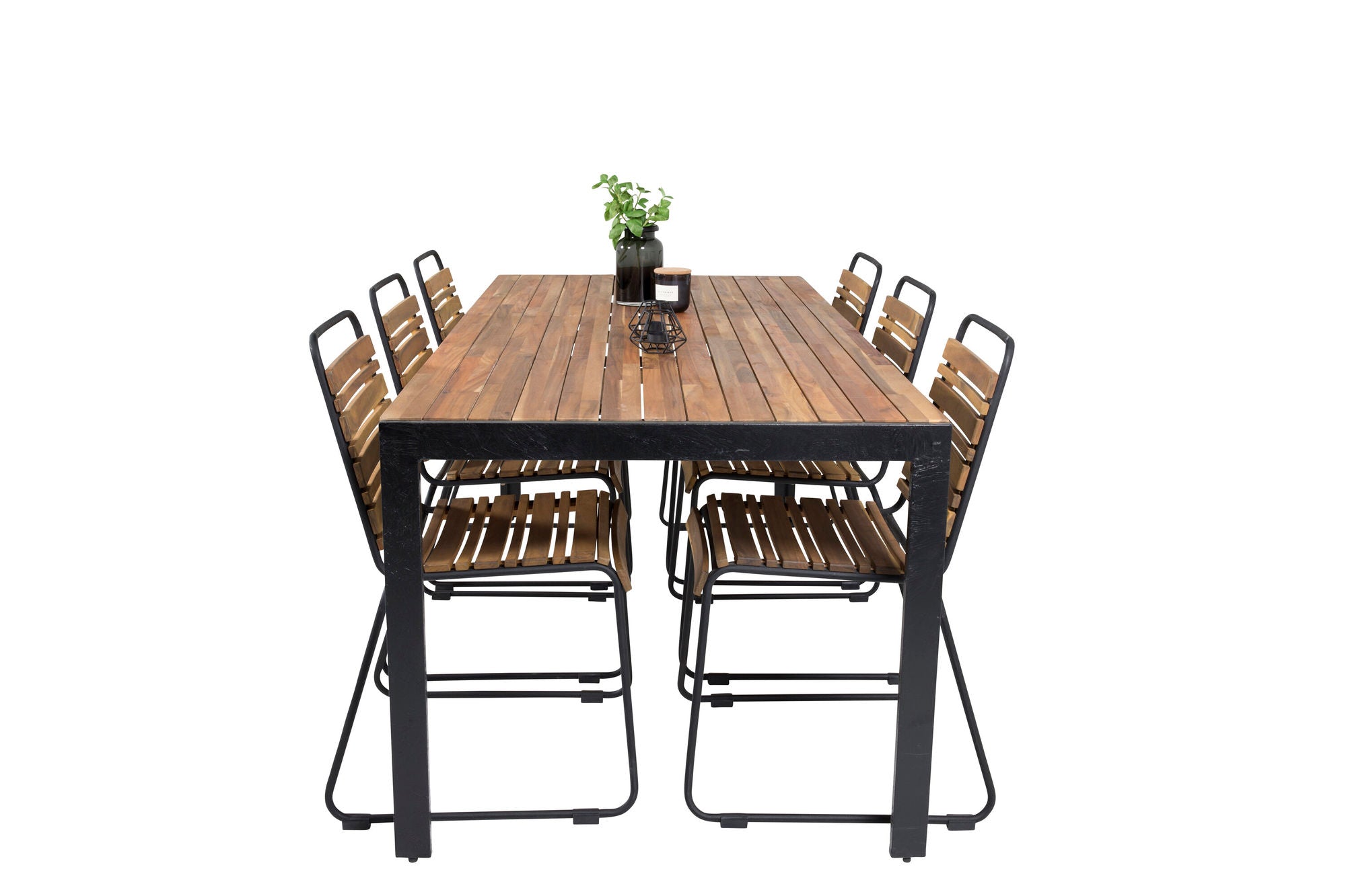 Venture Home Bois spisebord 200*100cm - Black Legs / Acacia +Bois Spisebordsstol - Black Al