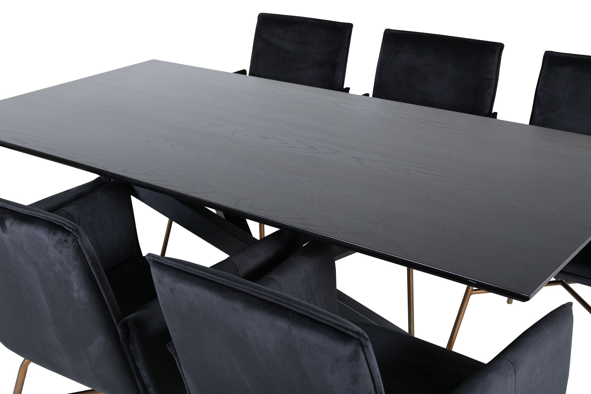 Venture Home Piazza spisebord - Black / Black Veneer+Petra stol - Distressed Copper / Black Velvet_6