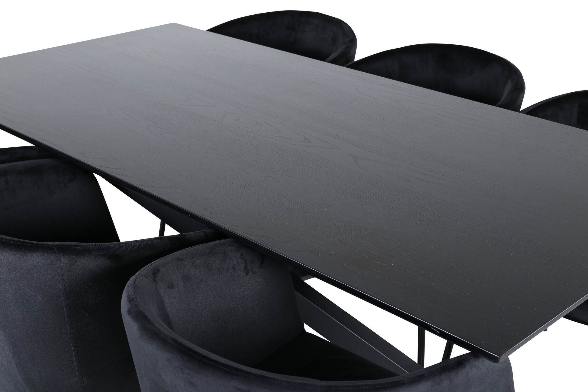 Venture Home Piazza spisebord - Black / Black Veneer+Berit stol - Black / Black Velvet_6