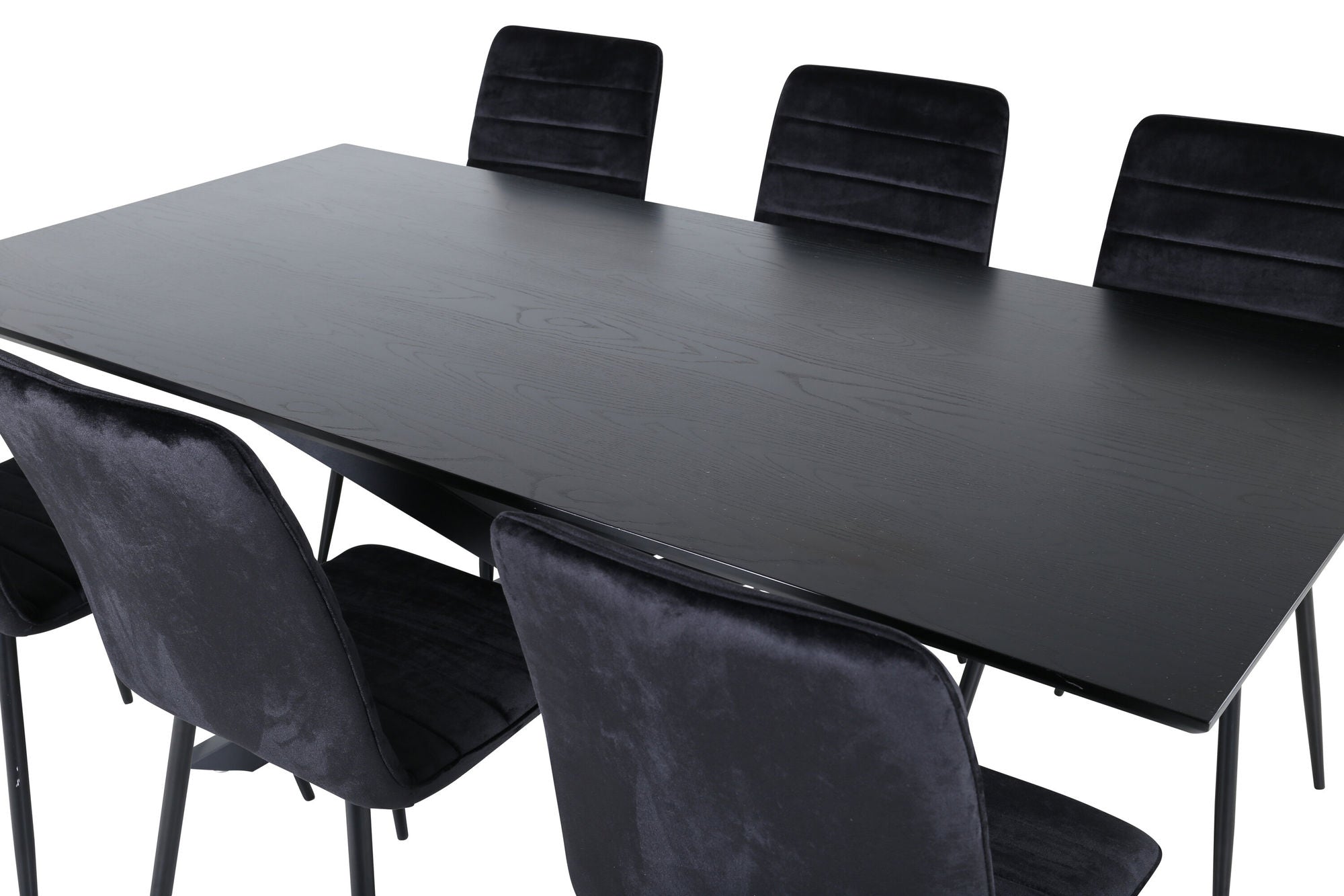 Venture Home Piazza spisebord - Black / Black Veneer+Windu Lyx stol - Black / Black Velvet_6