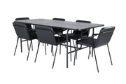 Venture Home Uno spisebord - Black / Black Veneer+Tvist stol - Black / Black PU_6